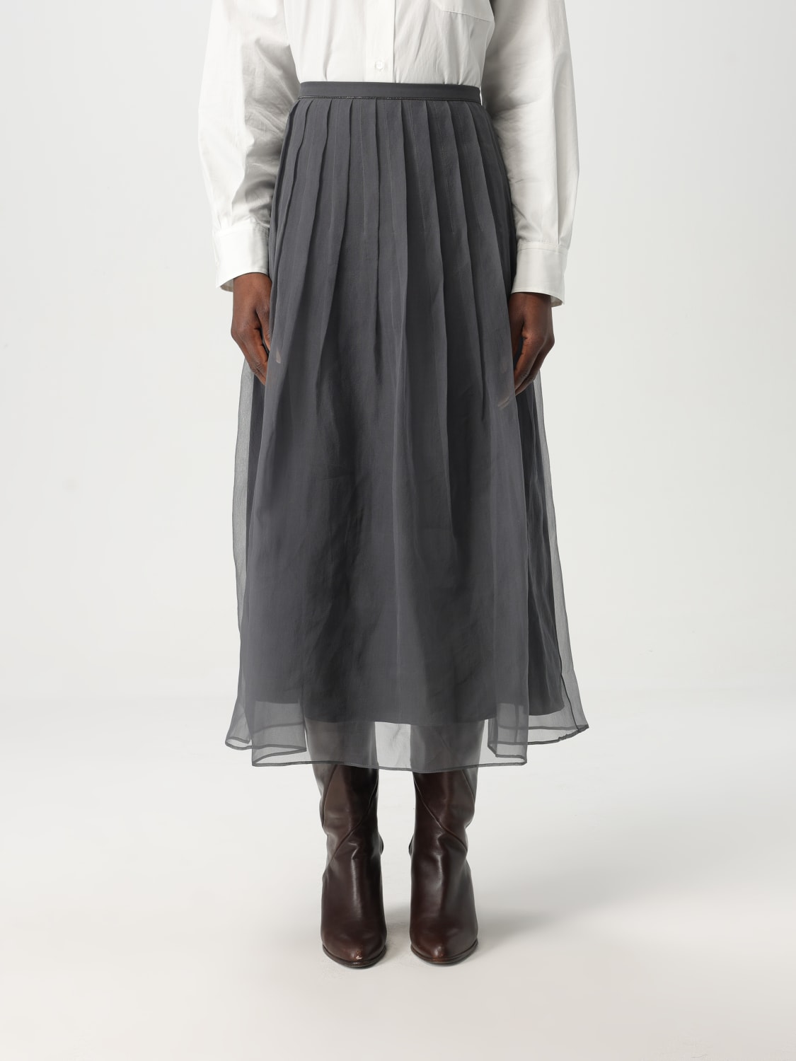 スカート BRUNELLO CUCINELLI Woman Skirt Grey MF940G3375 C079 BRUNELLO CUCINELLI: Skirt woman - Grey | Brunello Cucinelli
