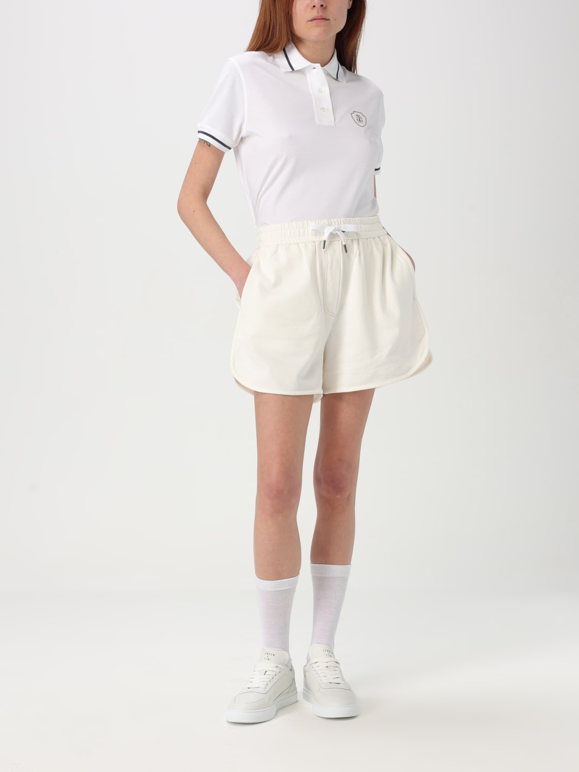 Tシャツ・カットソー BRUNELLO CUCINELLI Woman Polo Shirt White ML944VD115 C159 Brunello Cucinelli Polo Shirt White Womens Brunello Cucinelli
