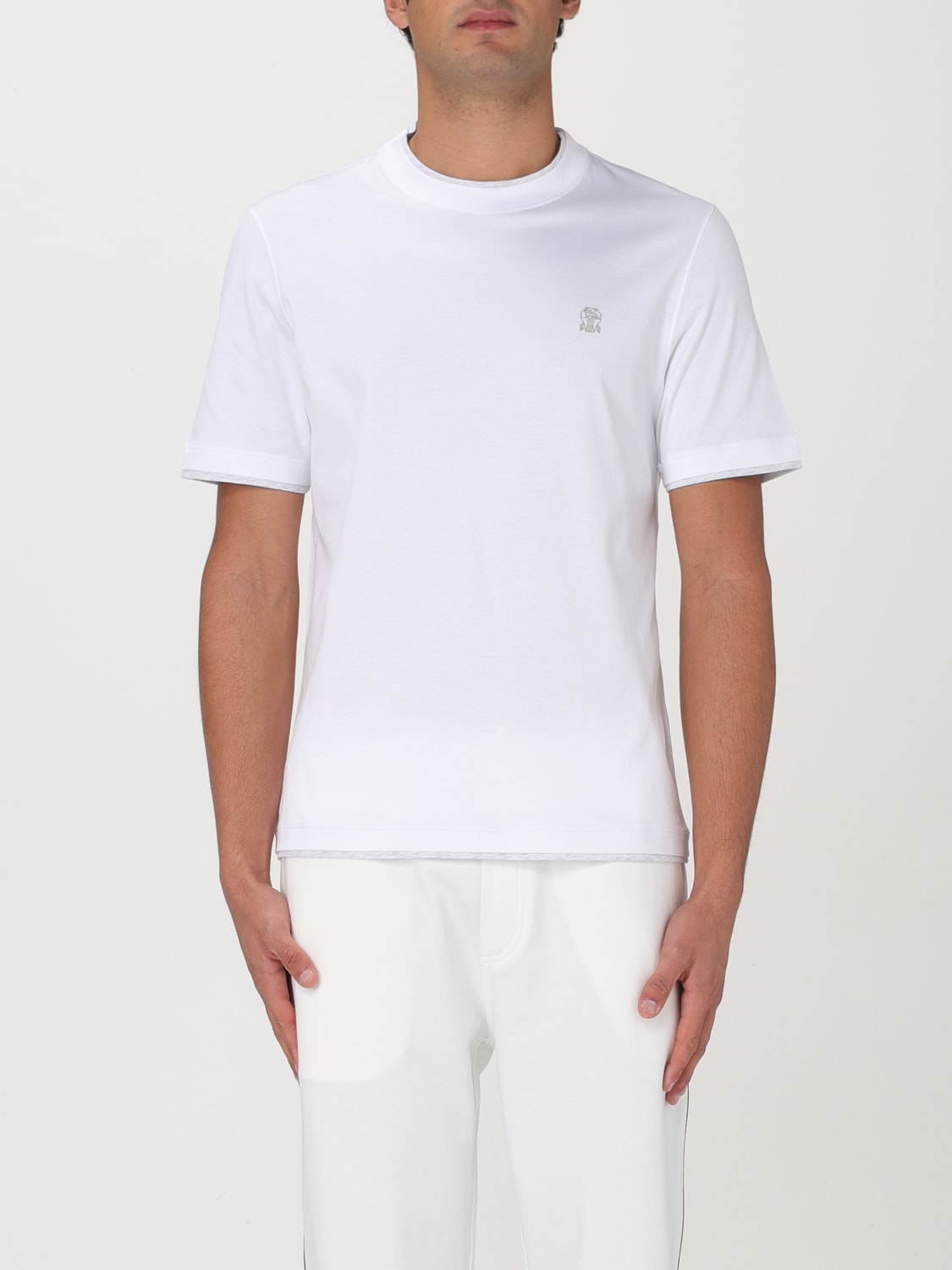 BRUNELLO CUCINELLI T-SHIRT: T-shirt herren Brunello Cucinelli, Weiß - Img 1