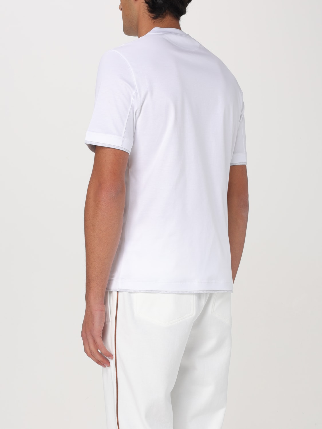 BRUNELLO CUCINELLI T-SHIRT: T-shirt herren Brunello Cucinelli, Weiß - Img 3