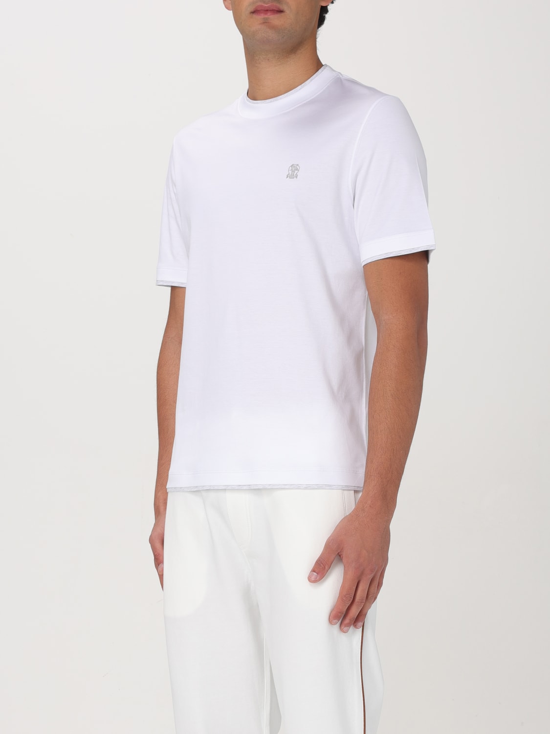 BRUNELLO CUCINELLI T-SHIRT: T-shirt herren Brunello Cucinelli, Weiß - Img 4