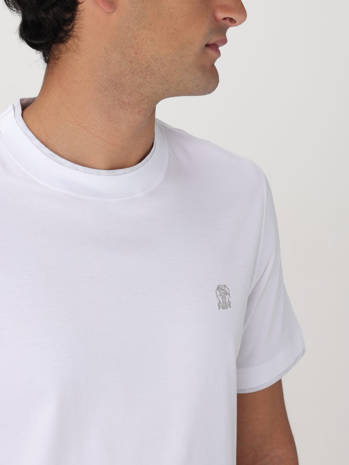 BRUNELLO CUCINELLI T-SHIRT: T-shirt herren Brunello Cucinelli, Weiß - Img 5