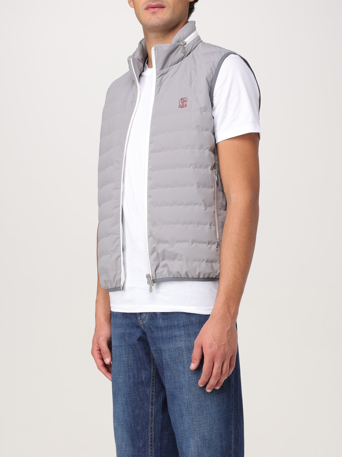 BRUNELLO CUCINELLI SUIT VEST: Coat men Brunello Cucinelli, Grey - Img 4