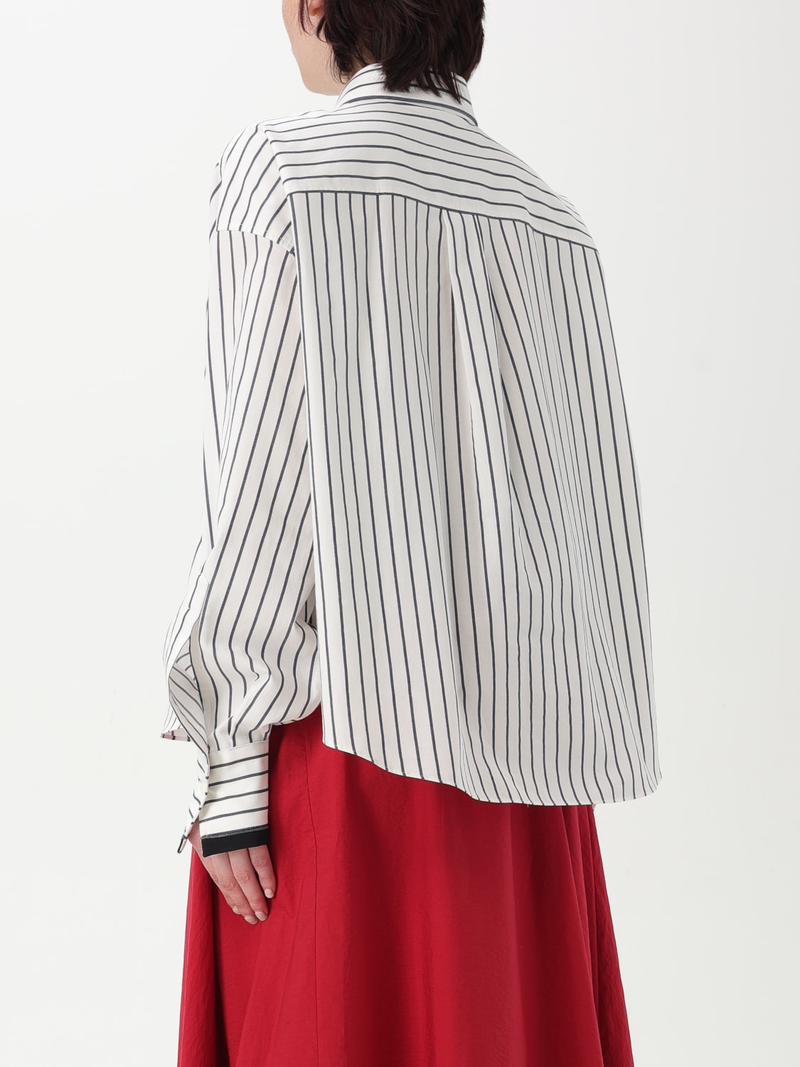 Tシャツ・カットソー BRUNELLO CUCINELLI Women Tops M0T81HA850C7901 Red Jersey T-shirt for Woman in Red | Brunello Cucinelli