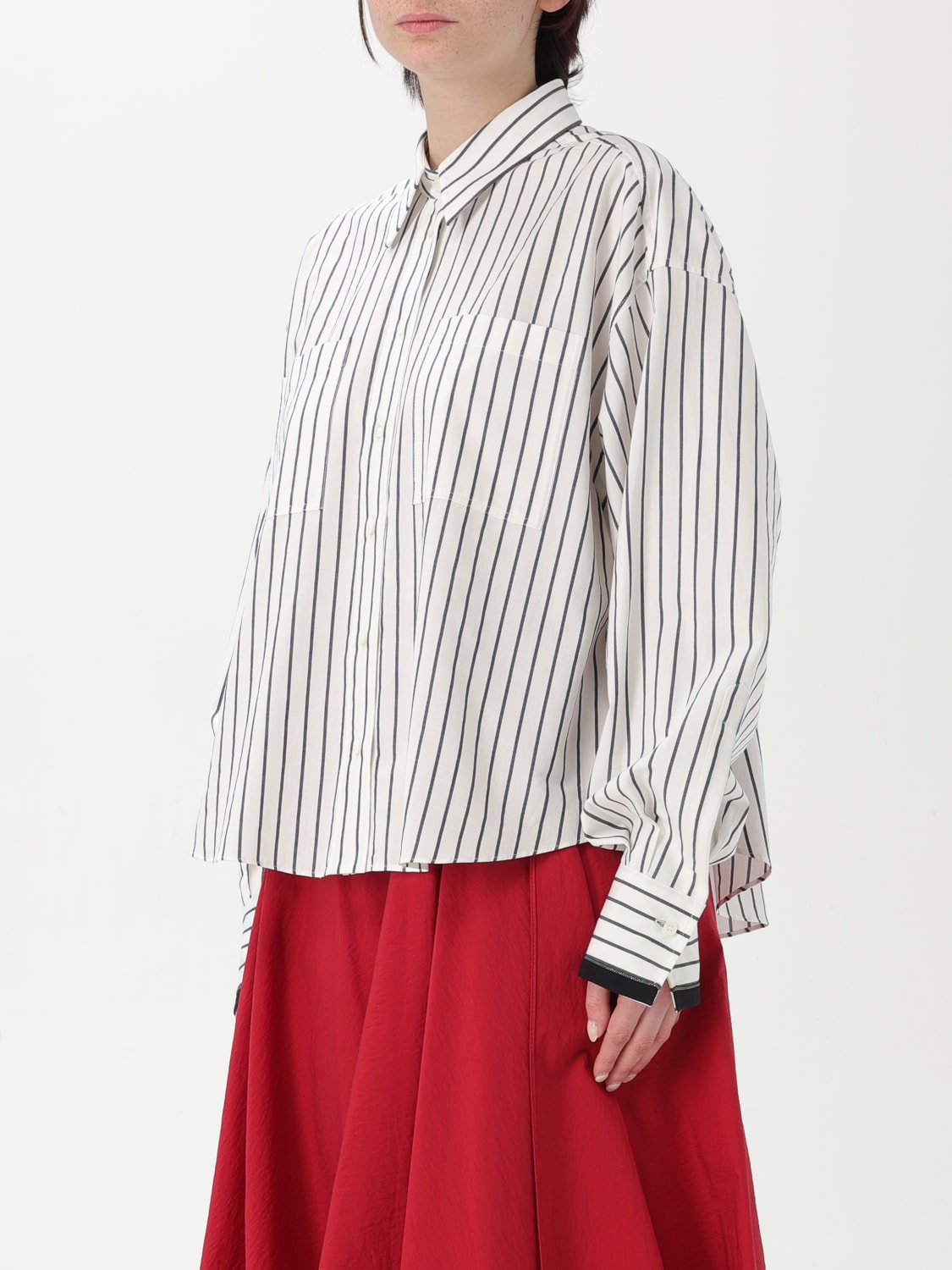 BRUNELLO CUCINELLI ハタンフリントミティスカト MPAROS003 C004 BRUNELLO CUCINELLI: Shirt woman - Blue | Brunello Cucinelli