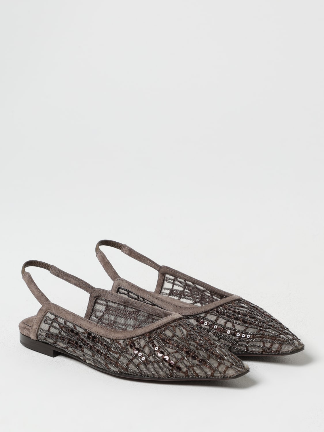 フラットシューズ BRUNELLO CUCINELLI Woman Flat shoes Brown MZ93C2979 C3022 Brunello Cucinelli - Brown Suede Pointed Toe Flat Loafer