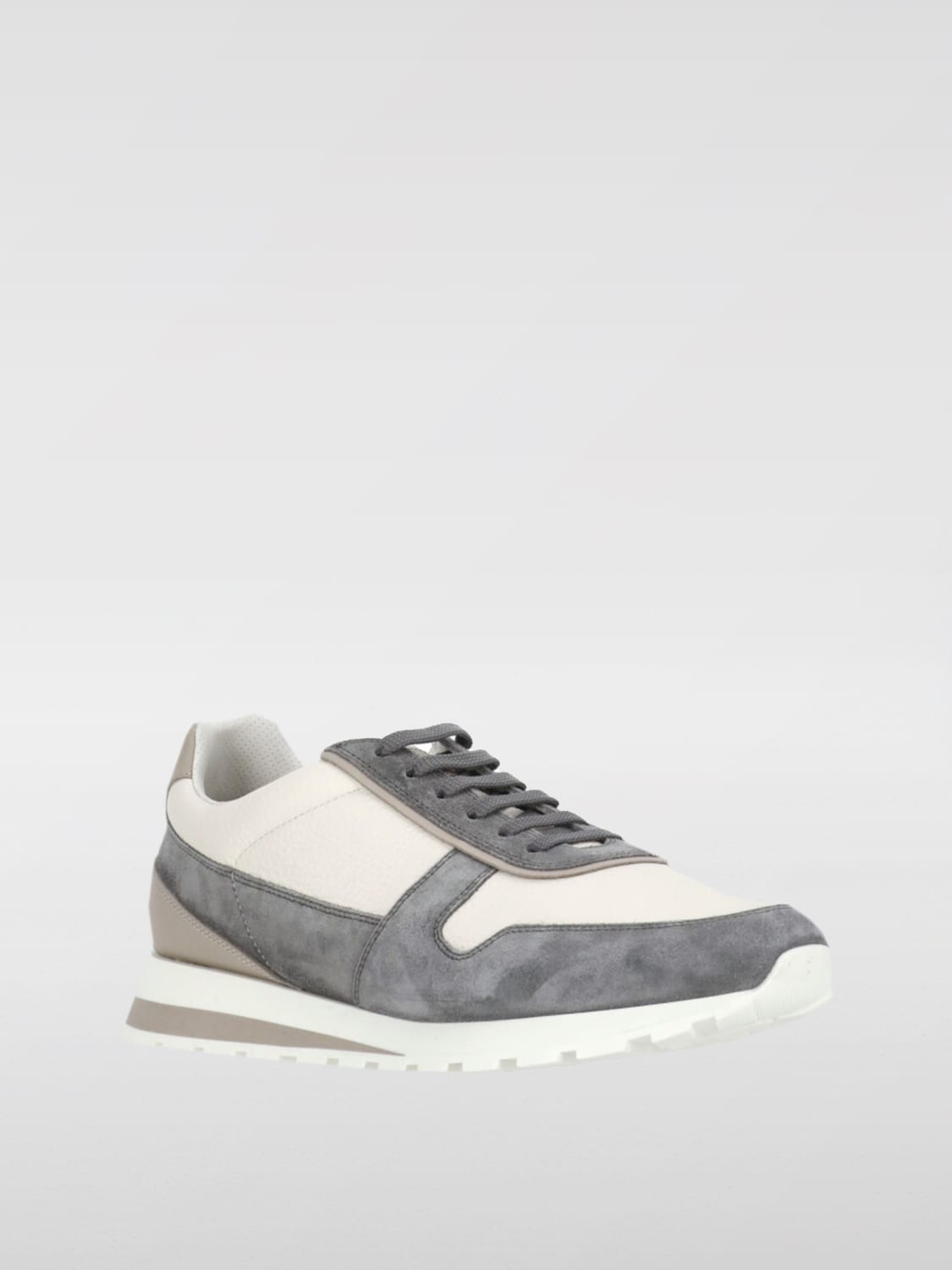 スニーカー BRUNELLO CUCINELLI Men Sneakers MZUESLA289CAO87 GREY Brunello Cucinelli - Gray Cotton Knit Trainer | Mitchell Stores