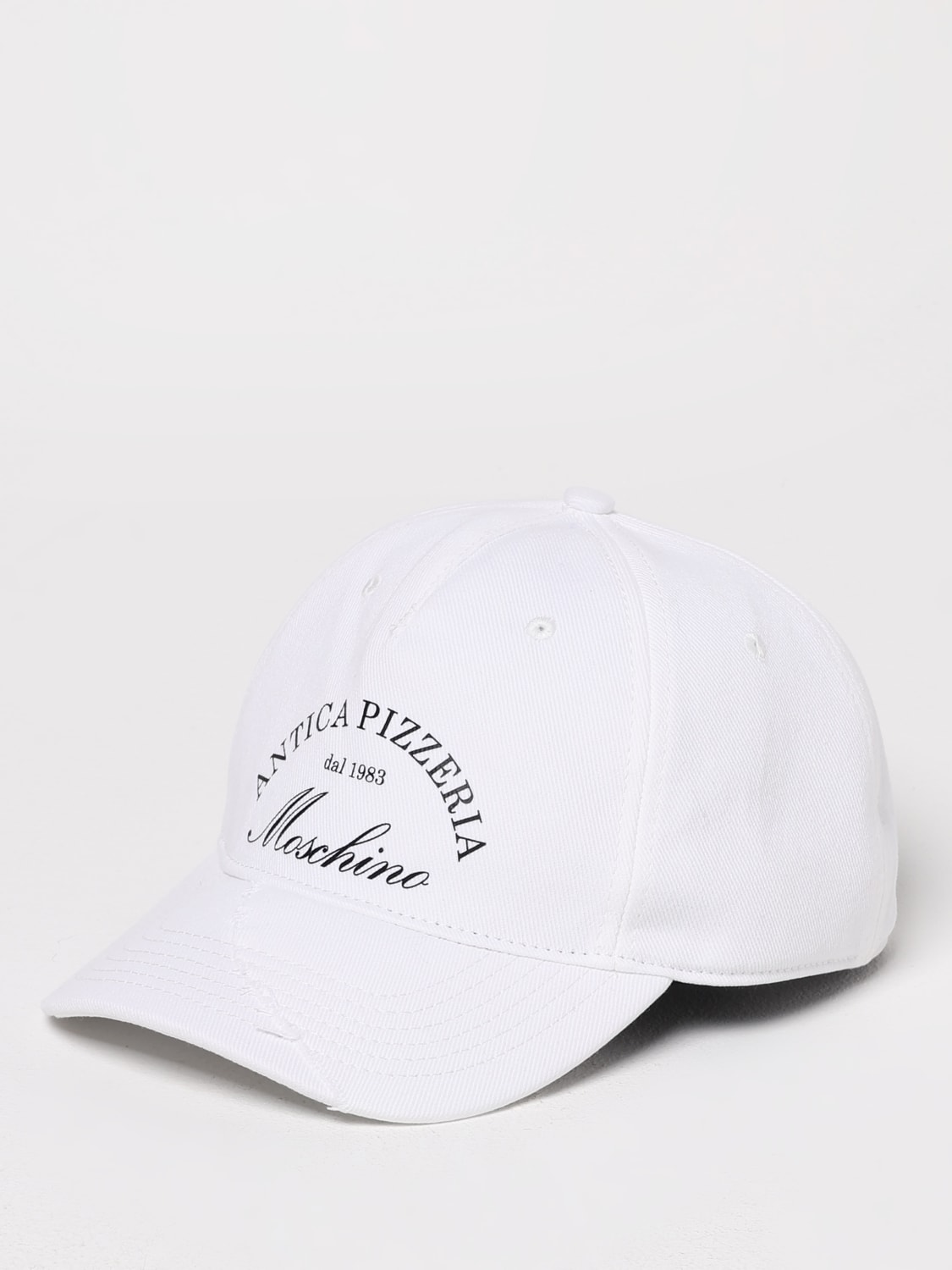 MOSCHINO COUTURE CAPPELLO: Cappello Antica Pizzeria Moschino Couture in cotone , Bianco - Img 1