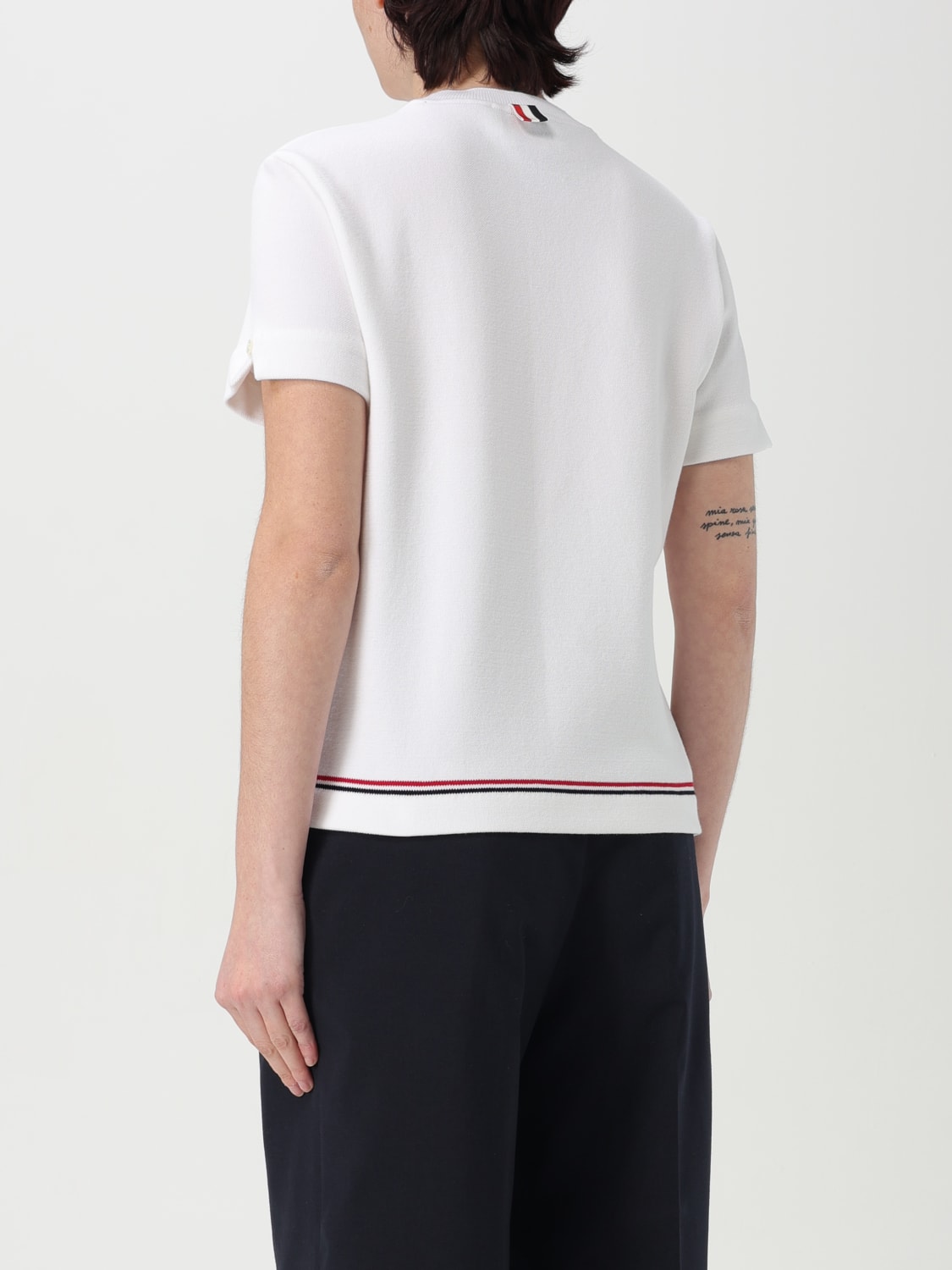 Tシャツ・カットソー THOM BROWNE Woman T-Shirt White FJS193AJ0185 100 THOM BROWNE: T-shirt woman - White | Thom Browne t-shirt