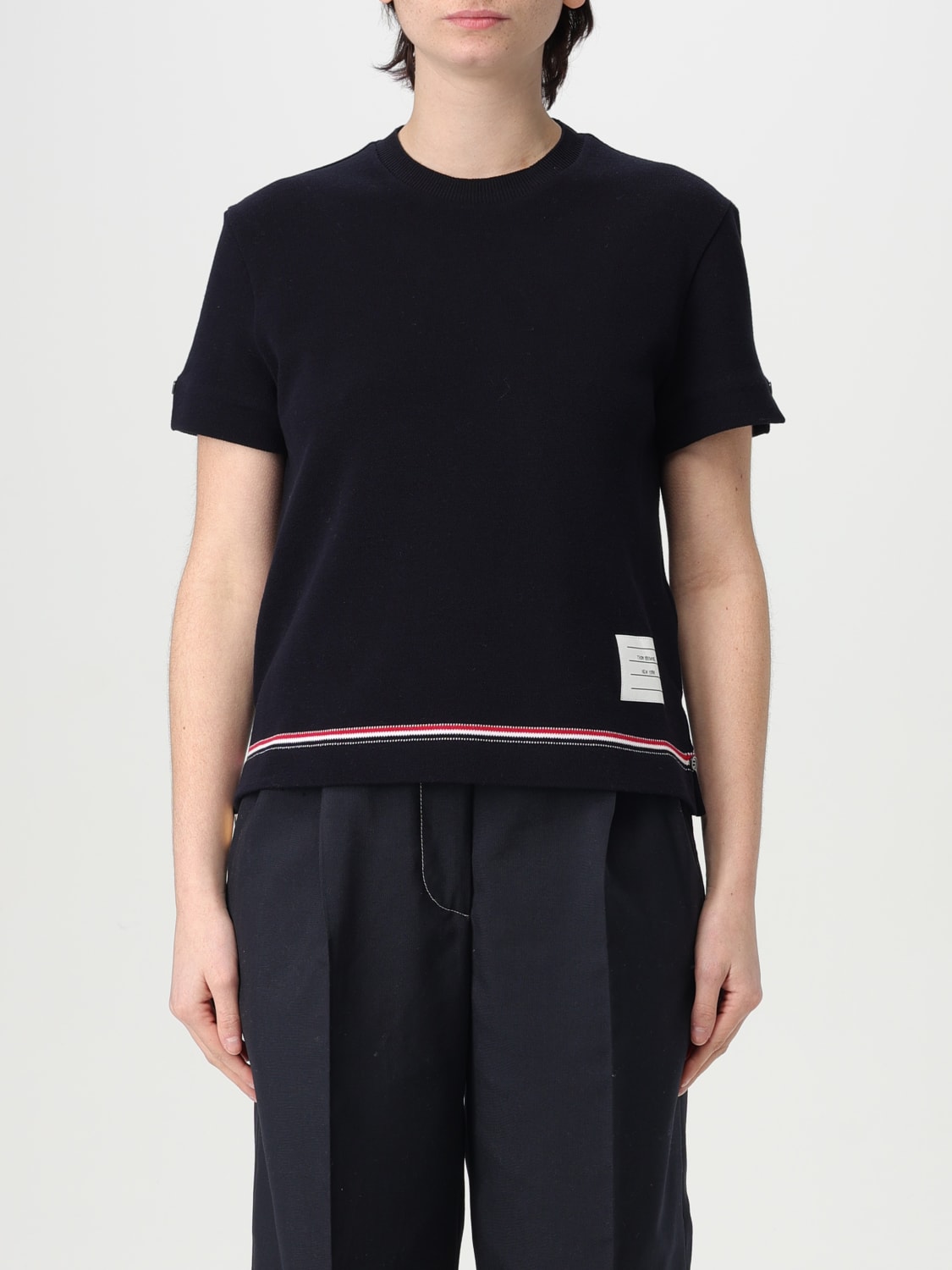 Tシャツ・カットソー THOM BROWNE Woman T-Shirt White FJS193AJ0185 100 THOM BROWNE: T-shirt woman - White | Thom Browne t-shirt