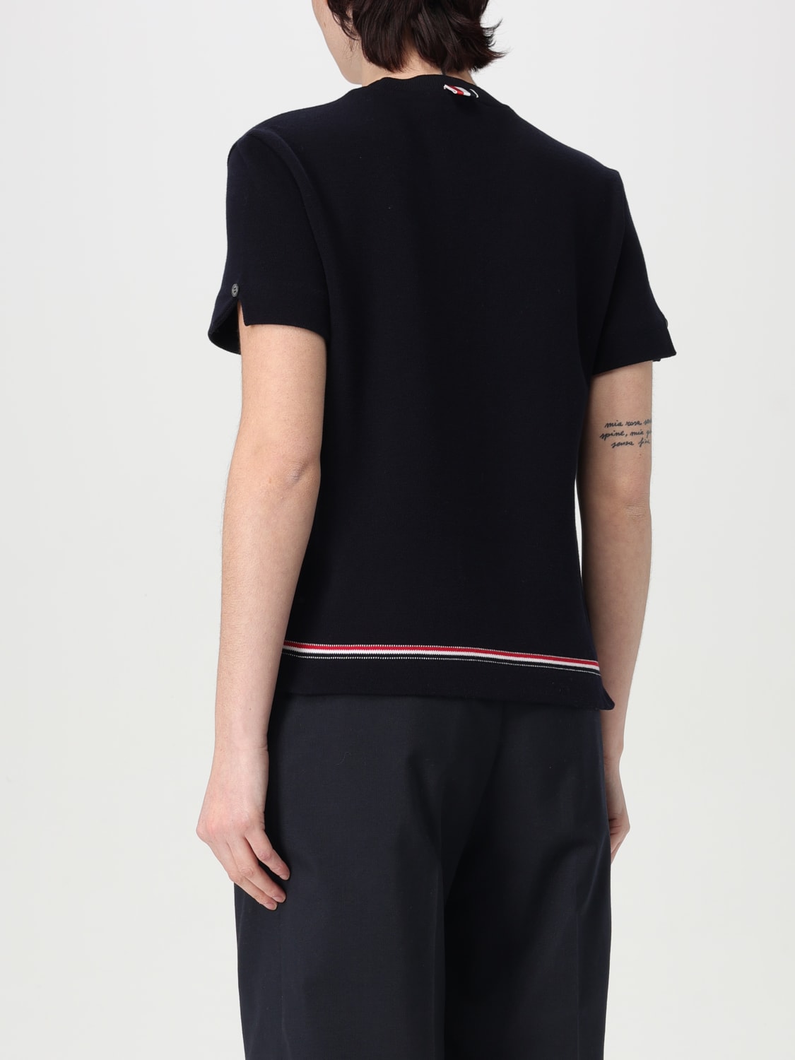 Tシャツ・カットソー THOM BROWNE Woman T-Shirt White FJS193AJ0185 100 THOM BROWNE: T-shirt woman - White | Thom Browne t-shirt