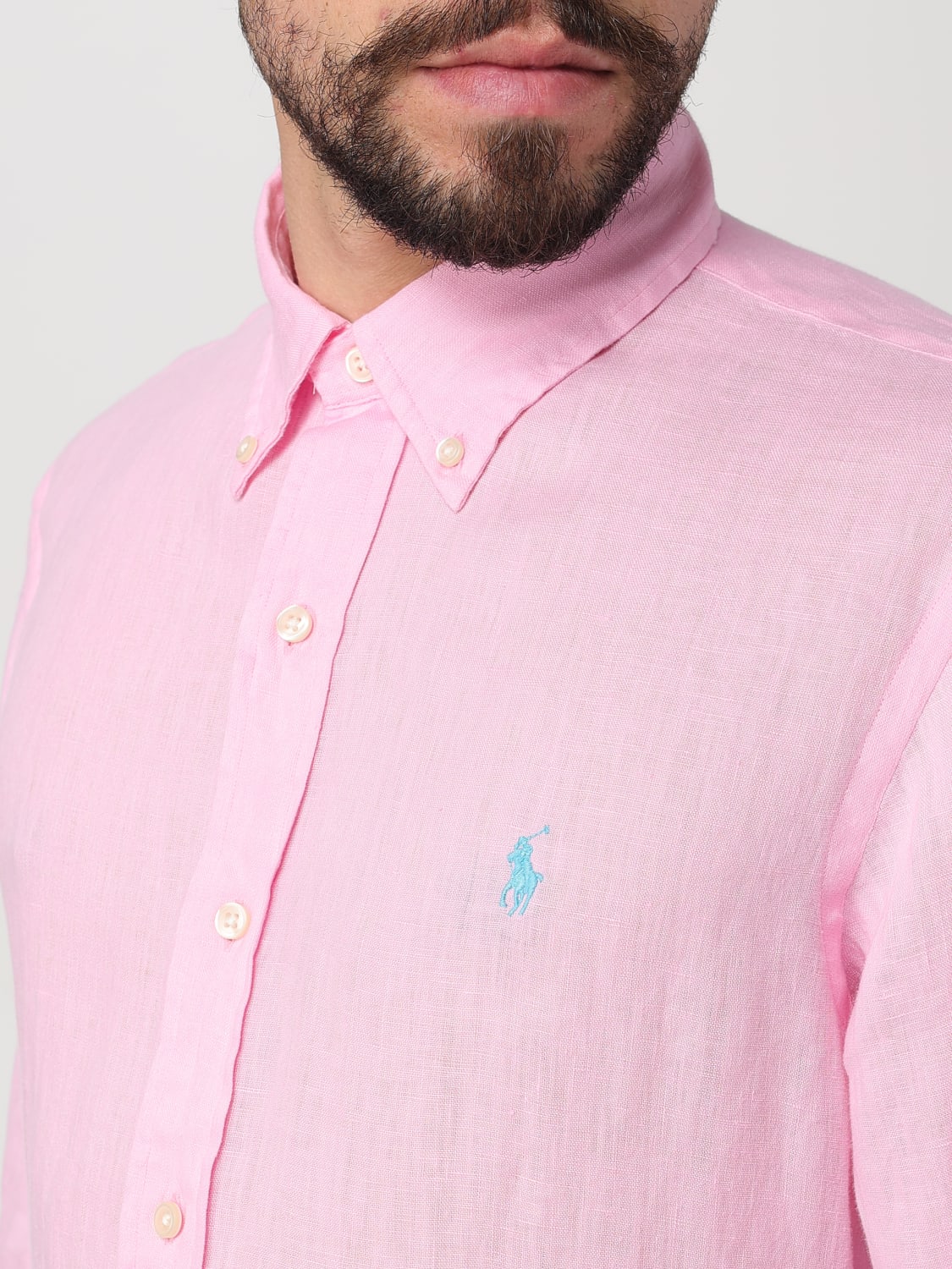 Tシャツ・カットソー Ralph Lauren SS25 Pink linen shirt (710966294 009) Ralph Lauren SS25 Pink linen shirt (710966294 009)