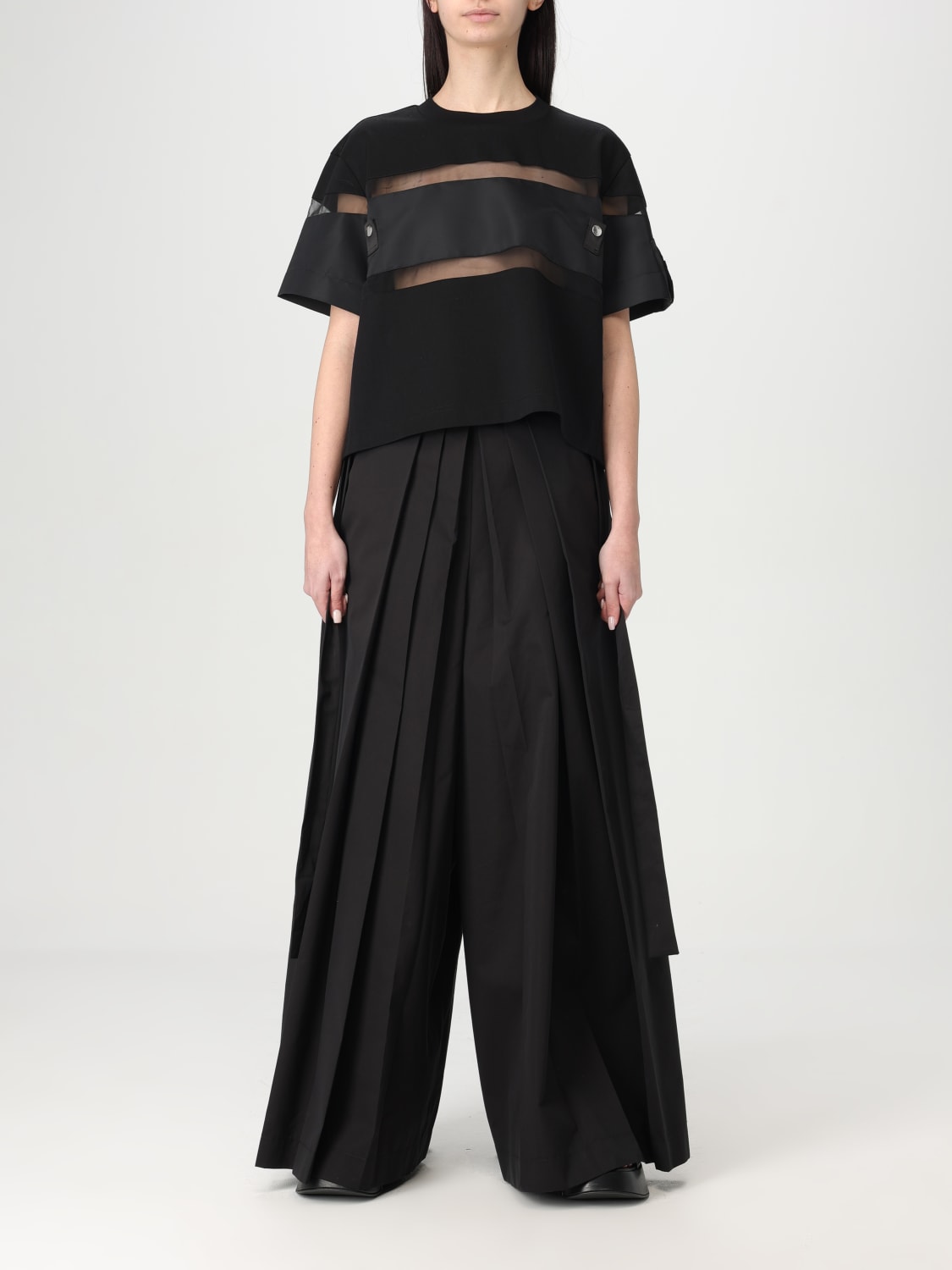 Tシャツ・カットソー SACAI Woman T-Shirt Black 2507694 001 SACAI: T-shirt woman - Black | Sacai t-shirt 2507694 online