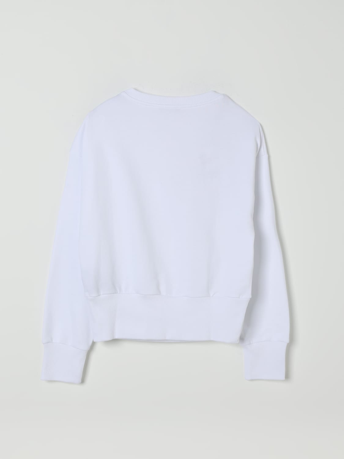 BALMAIN MAGLIA: Felpa a girocollo in cotone con logo Balmain, Bianco - Img 2