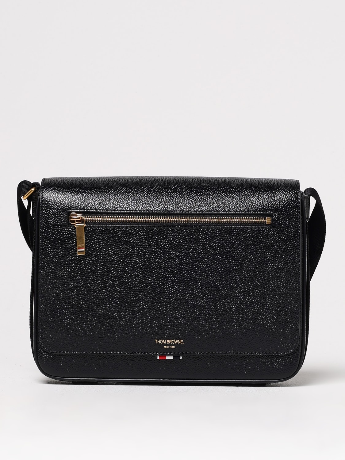 ショルダーバッグ THOM BROWNE Men Shoulder bag Black MAG143B00198 001 Pebble Grain Reporter Bag | Thom Browne