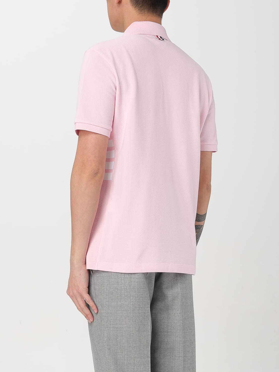 THOM BROWNE 正規品関税込みPink Cotton Polo Shirt MJP110P Classic Pique 4-Bar Polo | Thom Browne