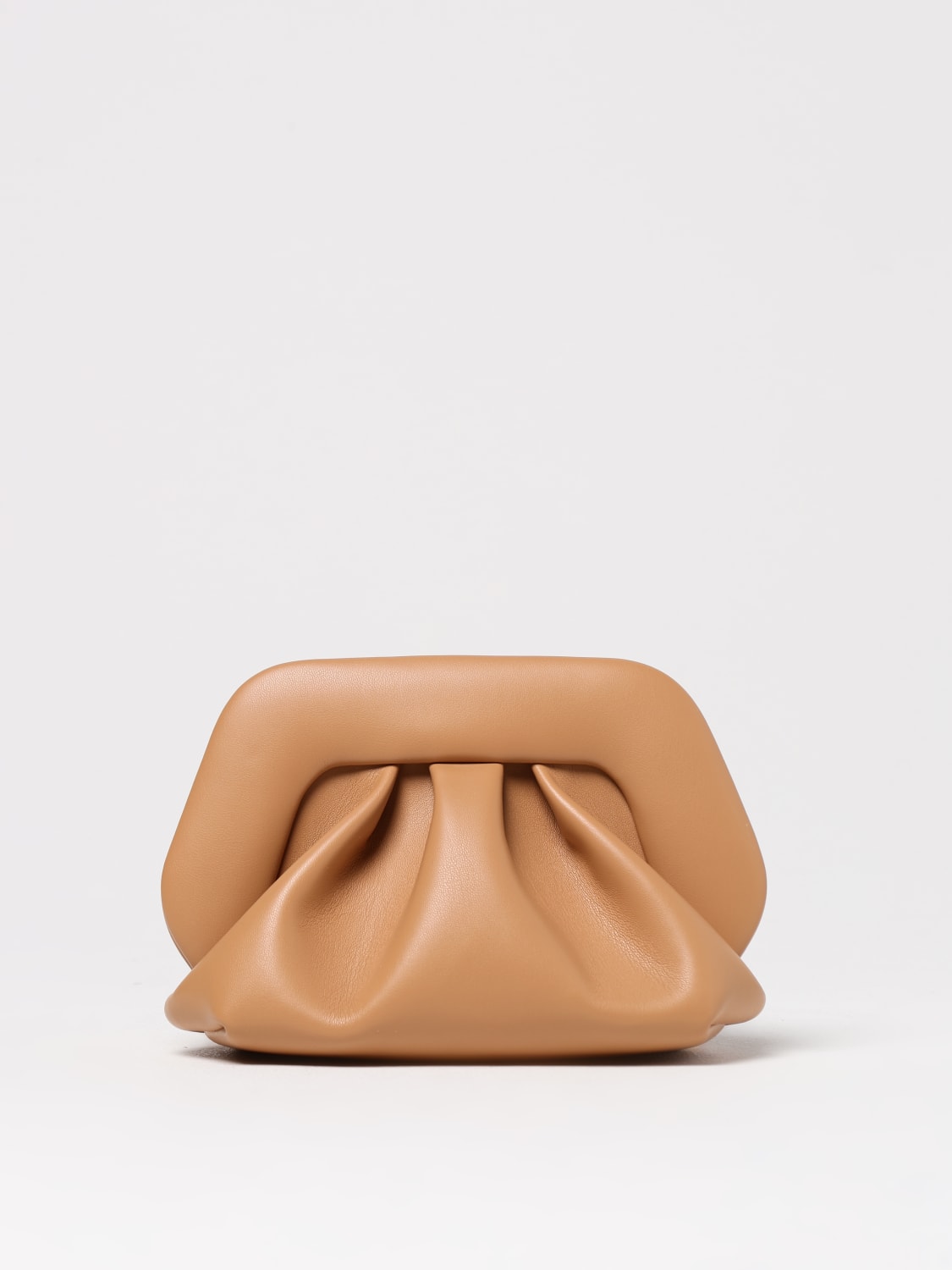 THEMOIRÈ CLUTCH: Clutch Gea Themoirè in nappa vegana, Marrone - Img 1