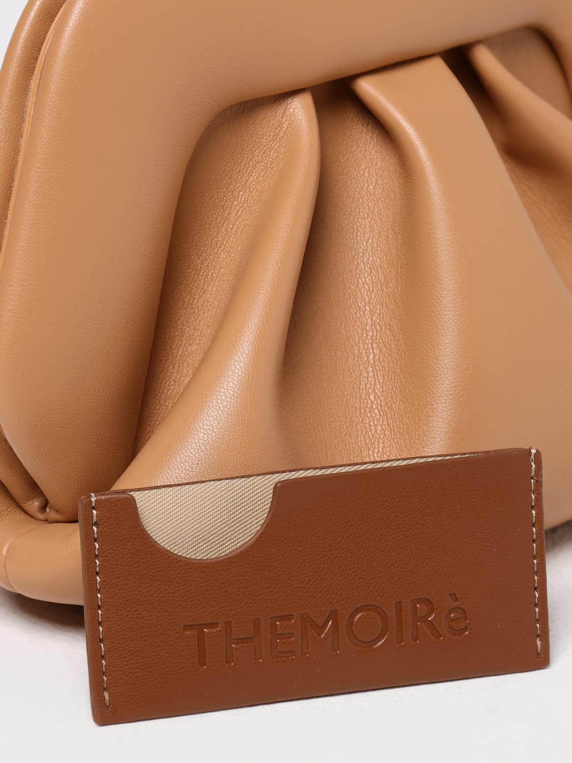 THEMOIRÈ CLUTCH: Clutch Gea Themoirè in nappa vegana, Marrone - Img 3