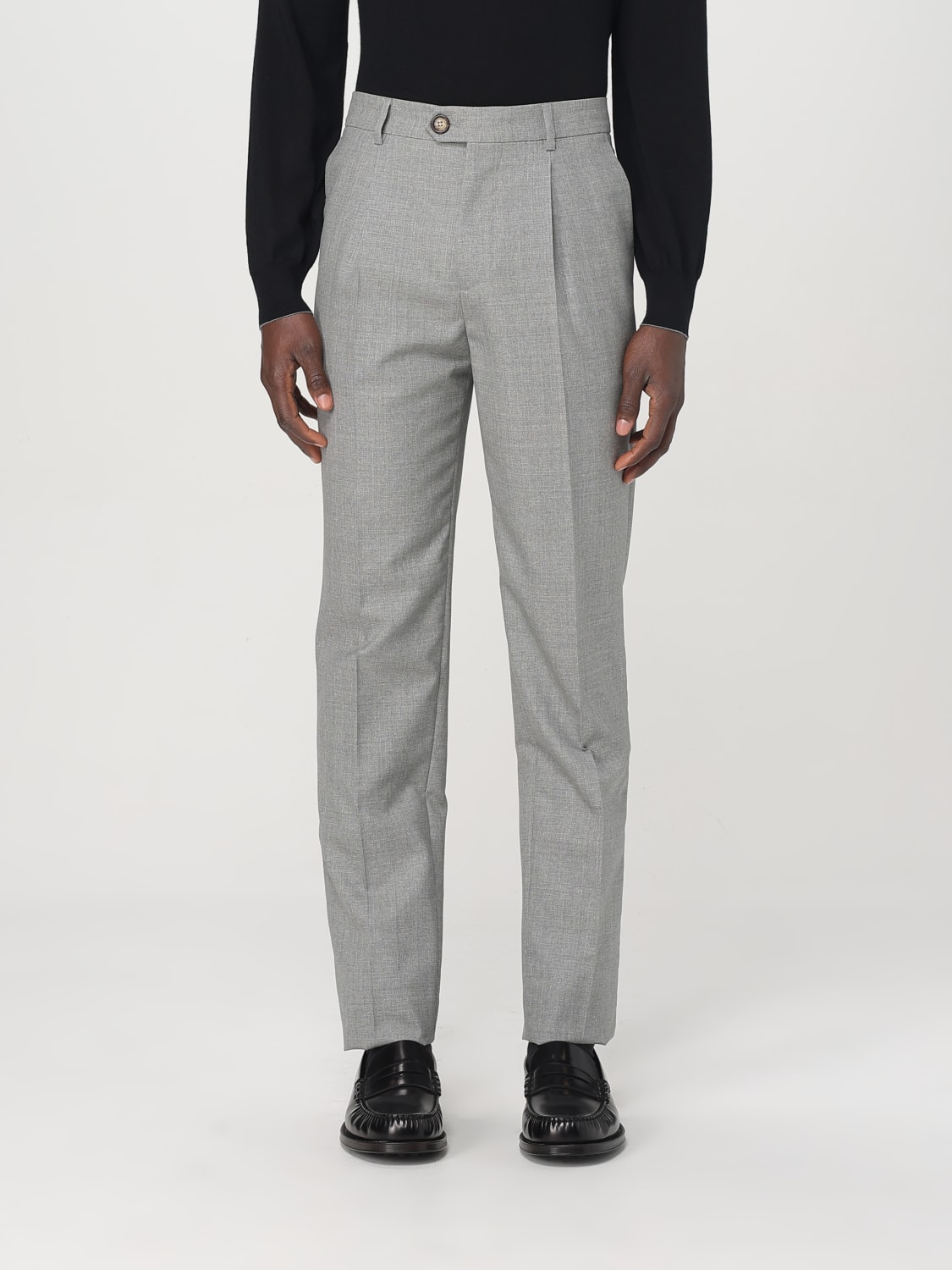 パンツ Brunello Cucinelli Trousers Grey Brunello Cucinelli - Gray Stretch Cotton Jogger | Mitchell