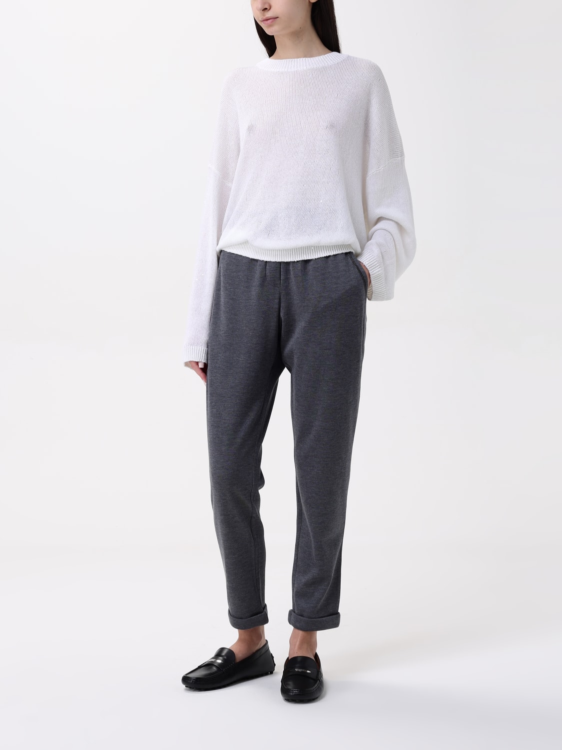 BRUNELLO CUCINELLI: Pants woman - Grey | Brunello Cucinelli