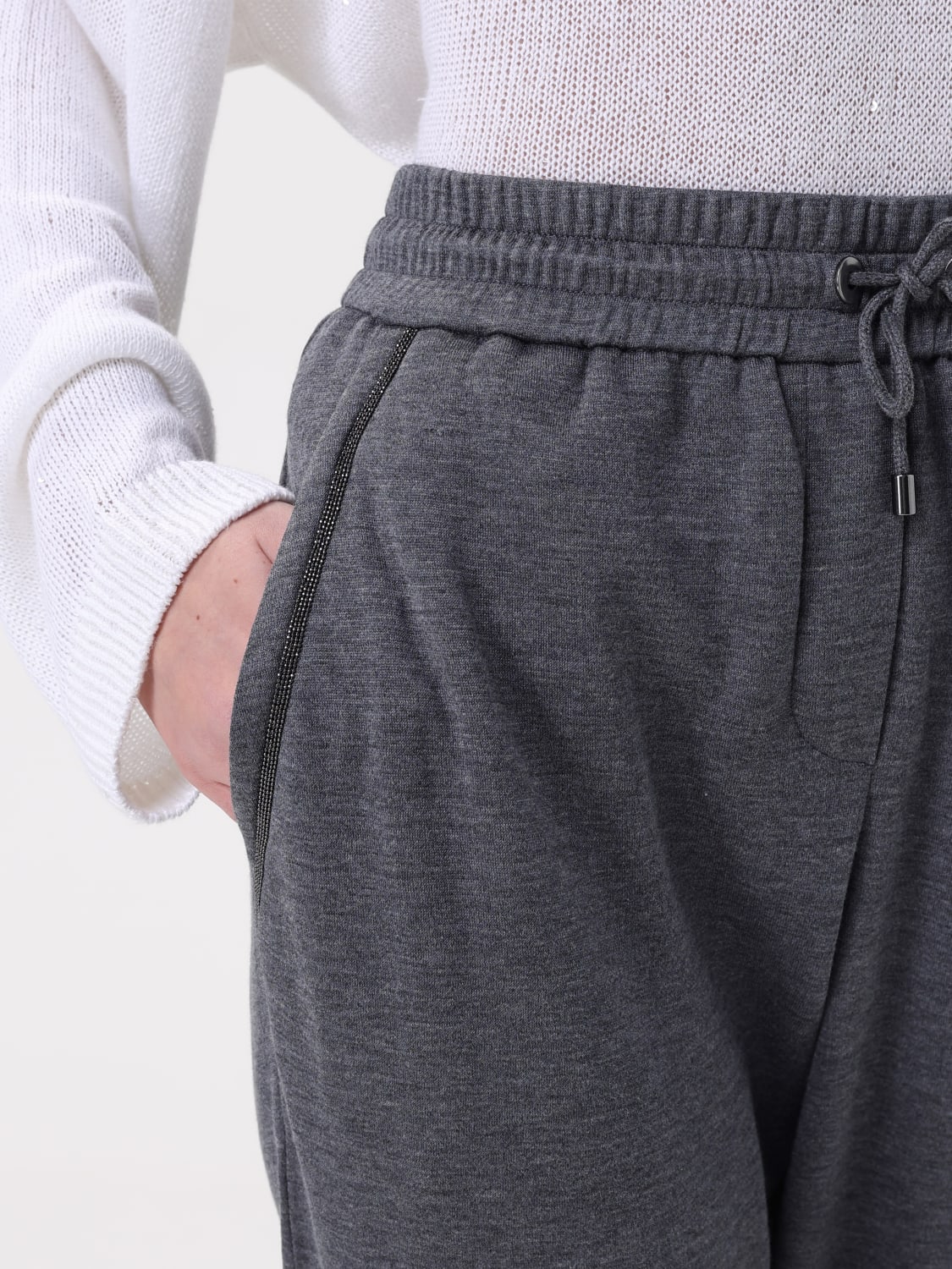 BRUNELLO CUCINELLI: Pants woman - Grey | Brunello Cucinelli