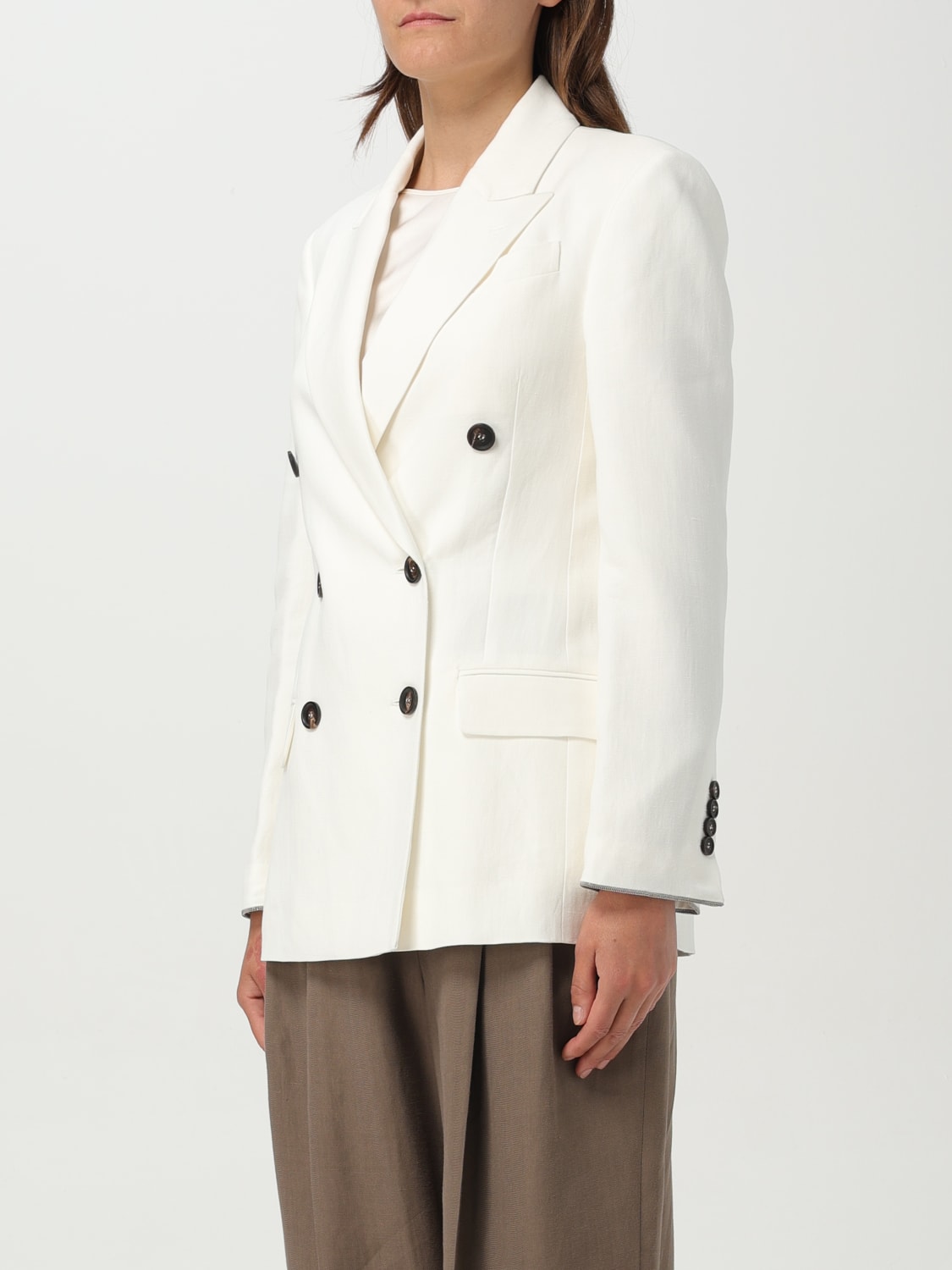 BRUNELLO CUCINELLI VESTE: Veste femme Brunello Cucinelli, Naturel - Img 4