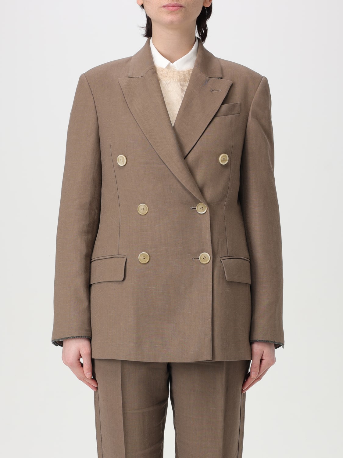 アウターその他 BRUNELLO CUCINELLI Woman Blazer Cocoa MH1267040 C2925 BRUNELLO CUCINELLI: Jacket woman - Cocoa | Brunello