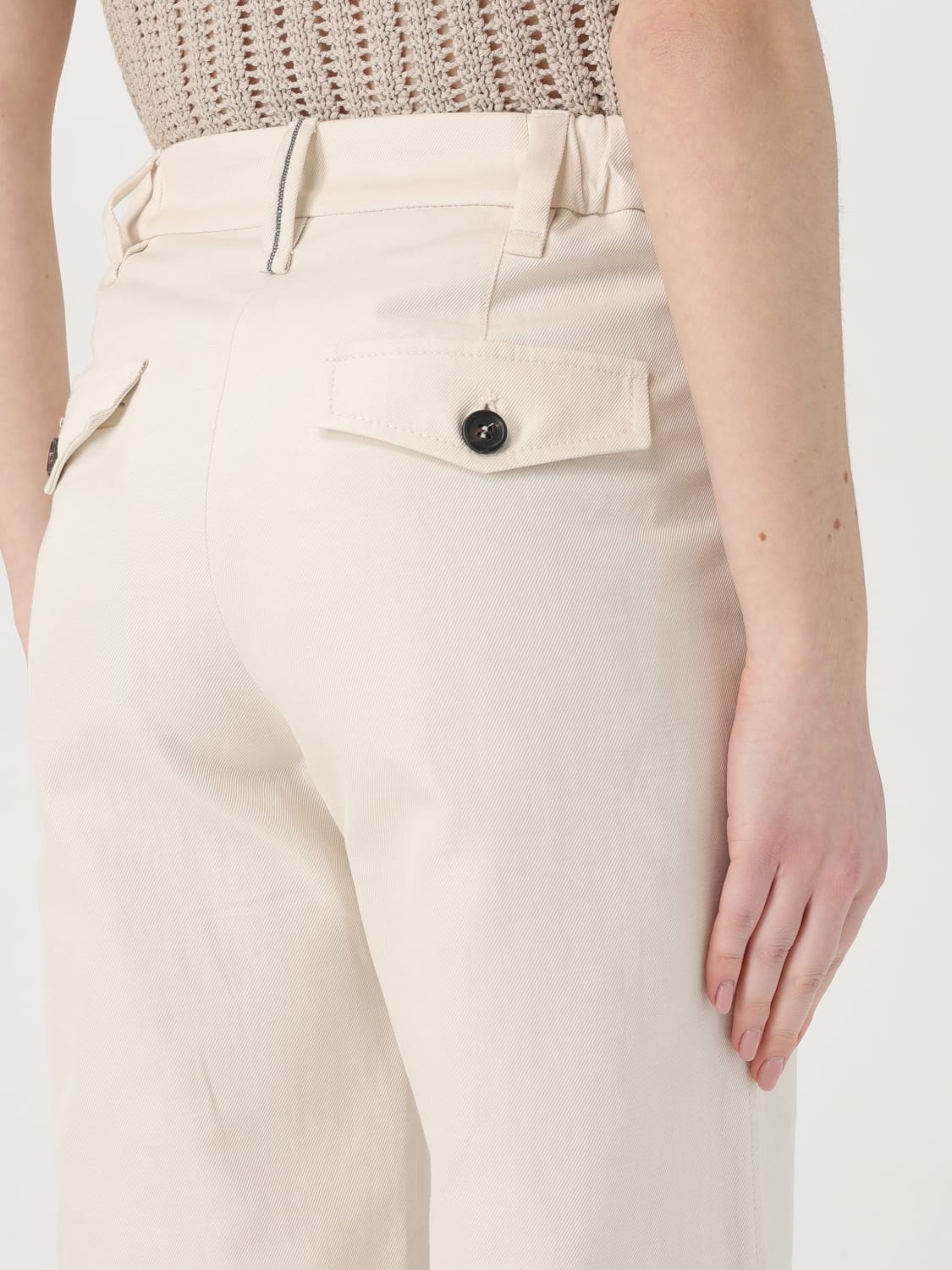 パンツ BRUNELLO CUCINELLI Women Straight Pants ML145P8833CO C9002 W BRUNELLO CUCINELLI: Pants woman - White | Brunello Cucinelli