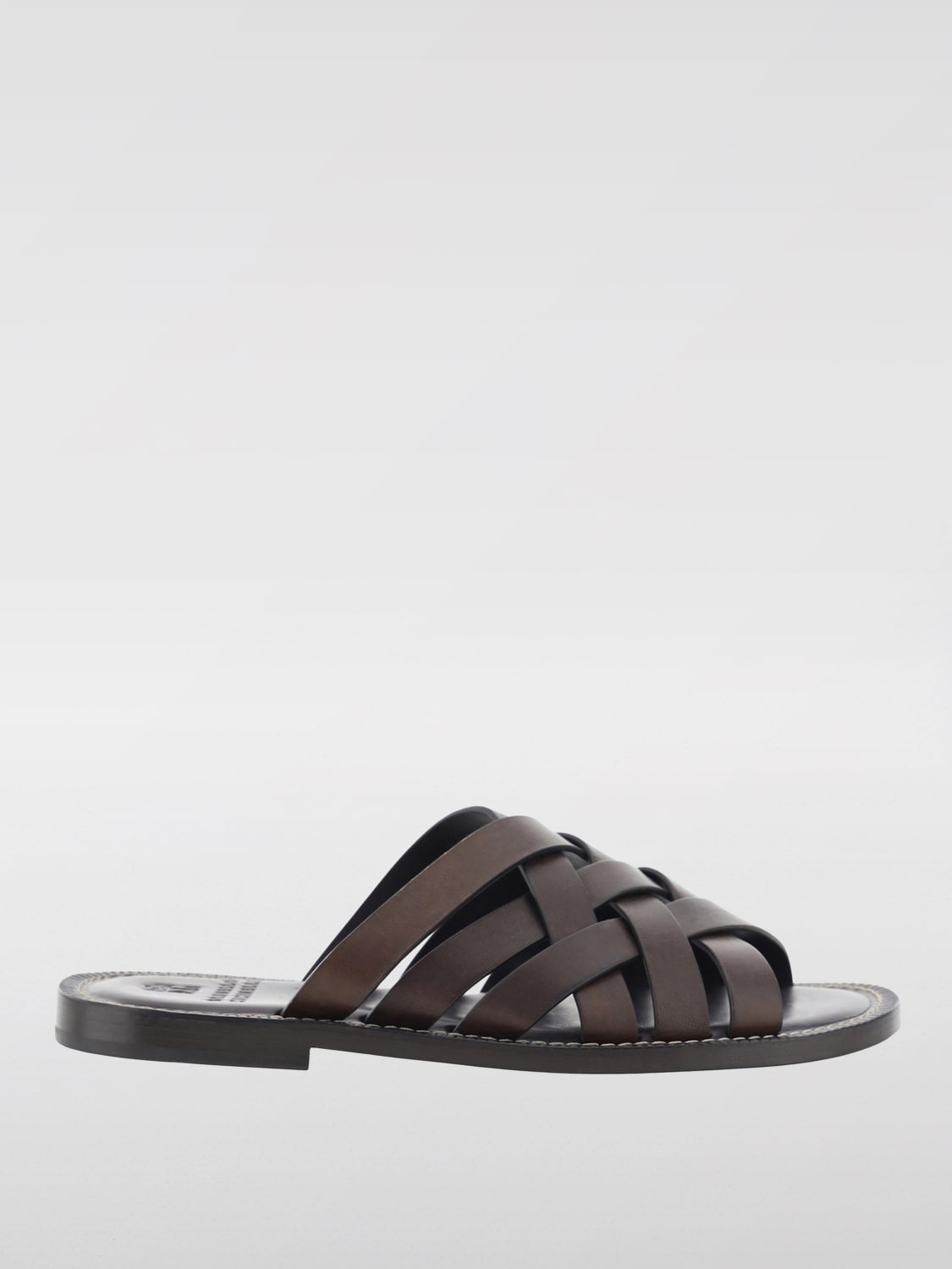サンダル BRUNELLO CUCINELLI Men Sandals MZUELBM326 C8894 BROWN Brunello Cucinelli Crisscross Leather Sandals | Saks Fifth