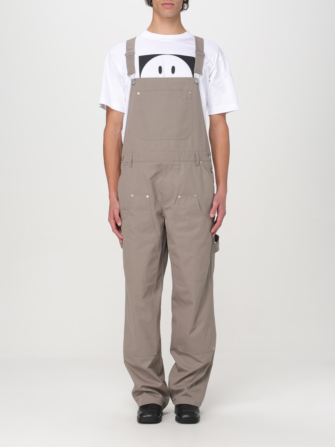MOSCHINO COUTURE SWEAT: Moschino Couture cotton blend overalls, Beige - Img 1