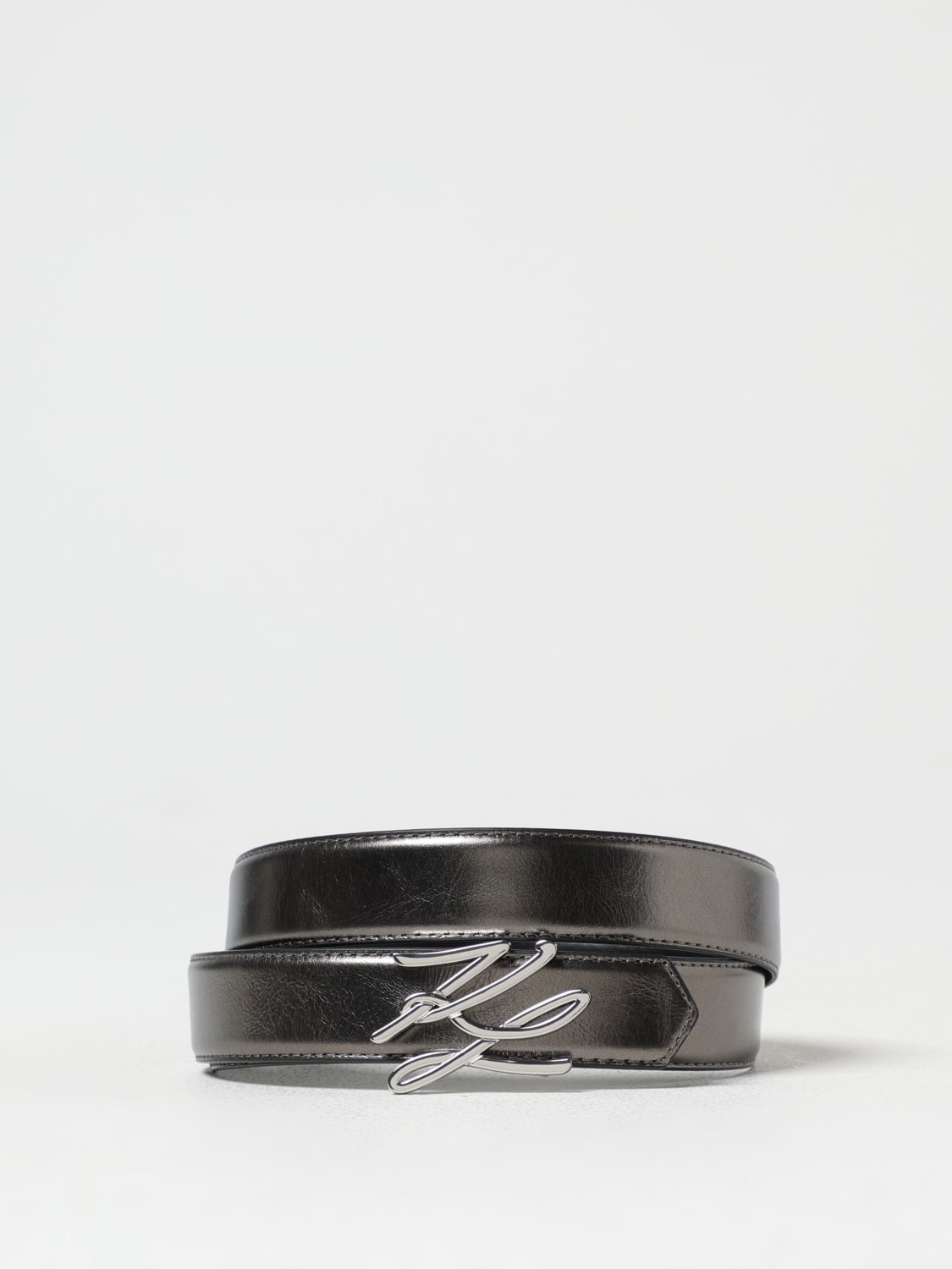 KARL LAGERFELD CINTURA: Cintura K/Autograph Karl Lagerfeld reversibile in pelle , Nero - Img 1