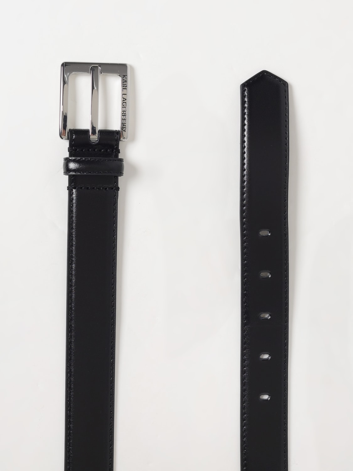 KARL LAGERFELD CINTURA: Cintura Karl Lagerfeld in pelle , Nero - Img 2