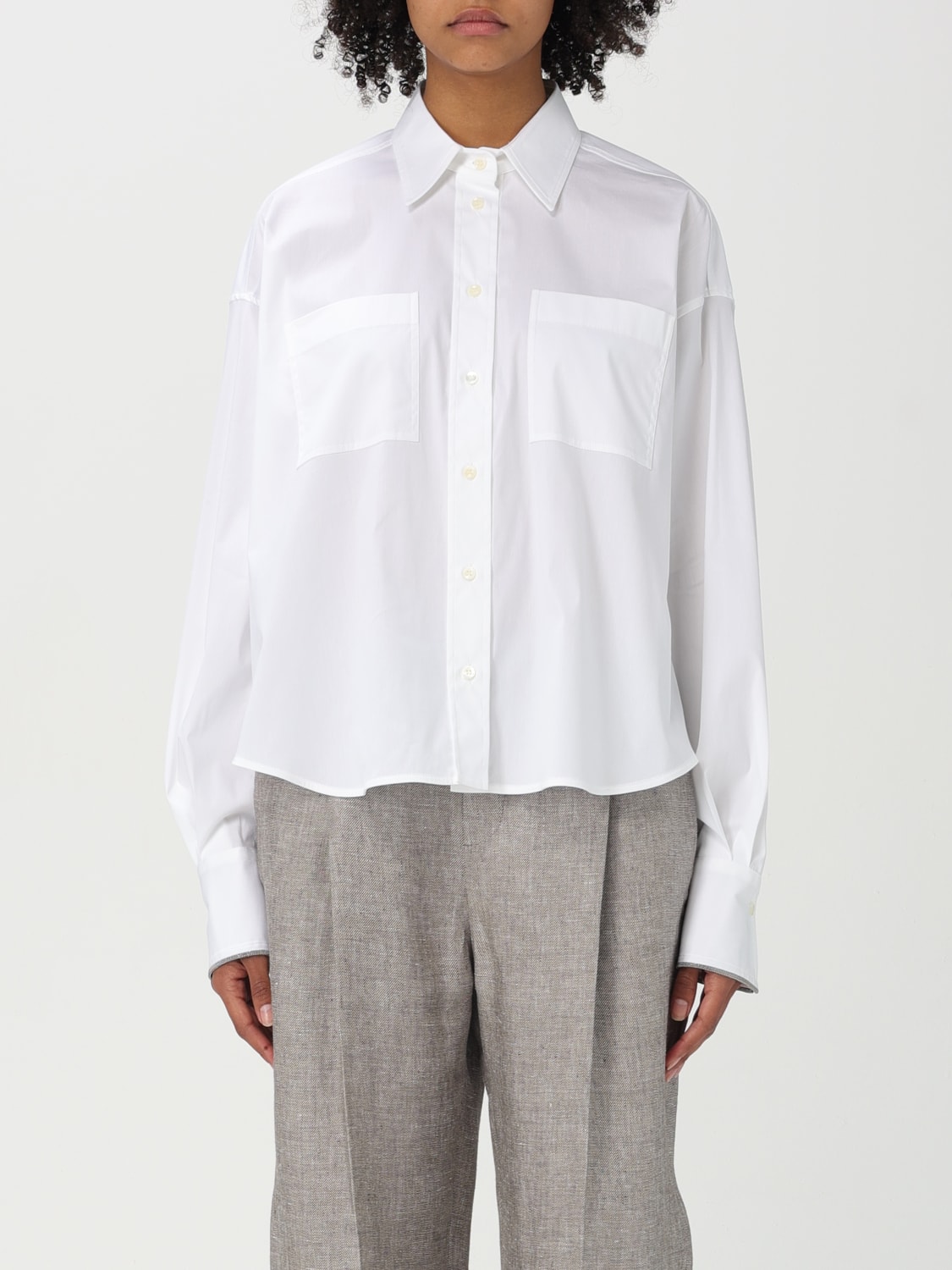 BRUNELLO CUCINELLI SHIRT: Top woman Brunello Cucinelli, White - Img 1