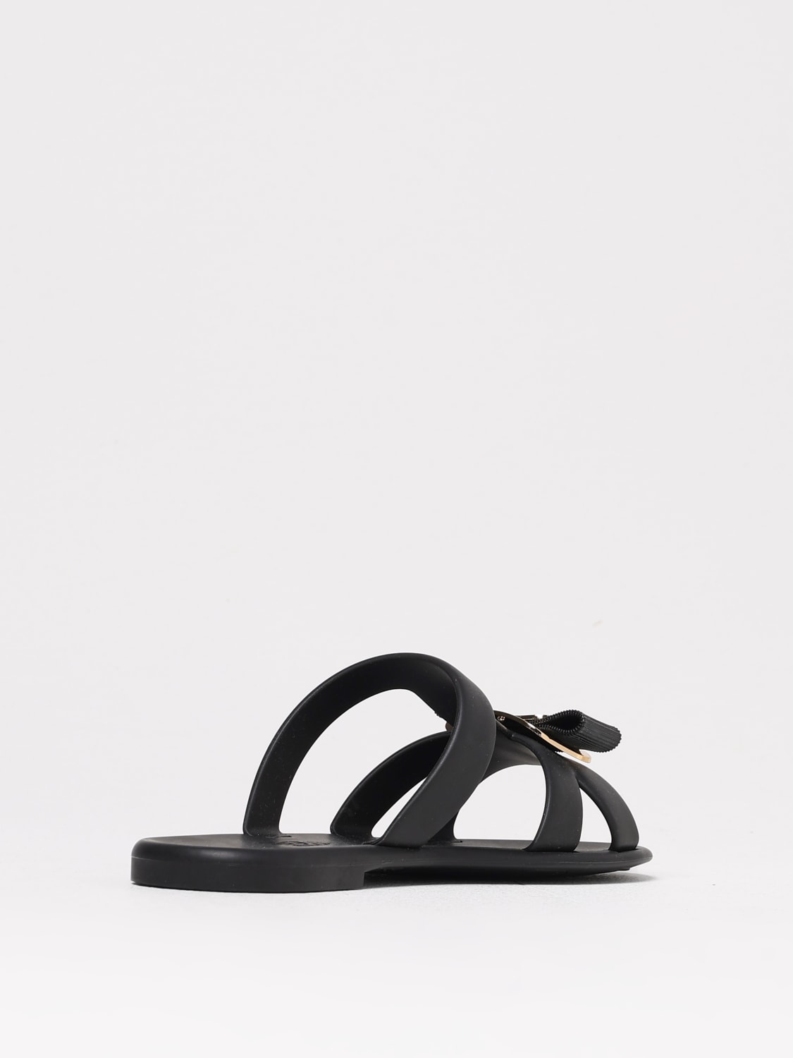 FERRAGAMO: Shoes woman - Black | Ferragamo flat sandals