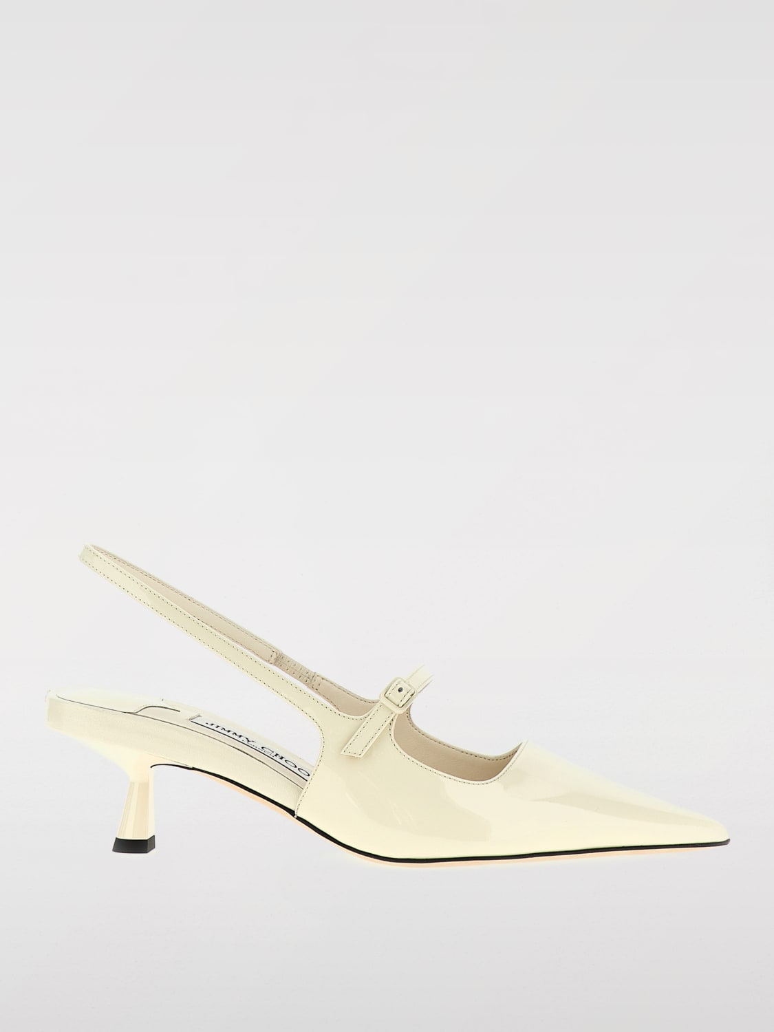JIMMY CHOO DÉCOLLETÉ: Slingback Didi in pelle verniciata Jimmy Choo, Bianco - Img 1