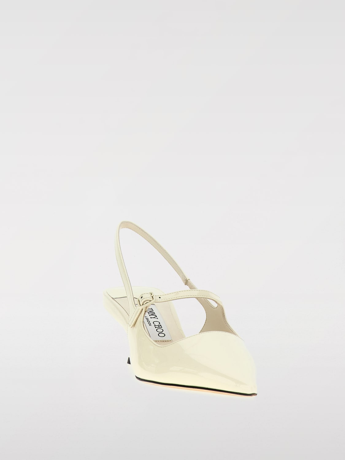 JIMMY CHOO DÉCOLLETÉ: Slingback Didi in pelle verniciata Jimmy Choo, Bianco - Img 2