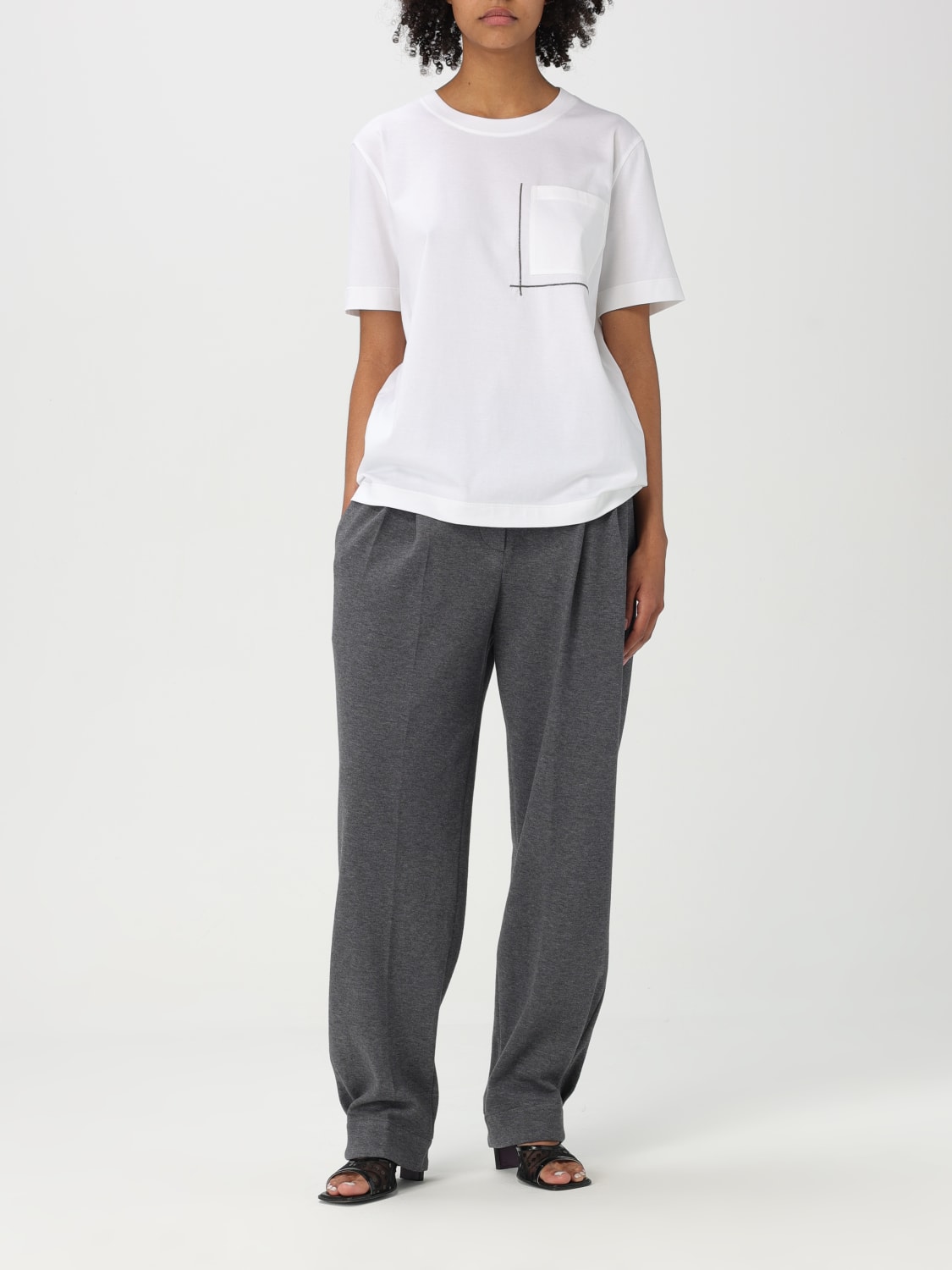 Tシャツ・カットソー BRUNELLO CUCINELLI Woman T-Shirt Grey M0T18BD200 C8003 Women's tops, t-shirts and polos | Brunello Cucinelli
