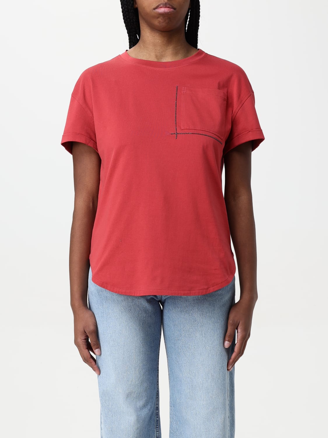 Tシャツ・カットソー BRUNELLO CUCINELLI Women Tops M0T81HA850 C7901 Red BRUNELLO CUCINELLI: T-shirt woman - Red | Brunello Cucinelli