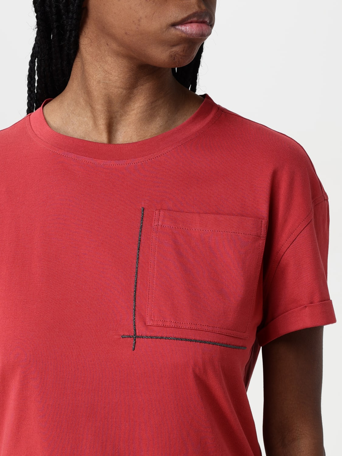 Tシャツ・カットソー BRUNELLO CUCINELLI Women Tops M0T81HA850 C7901 Red BRUNELLO CUCINELLI: T-shirt woman - Red | Brunello Cucinelli