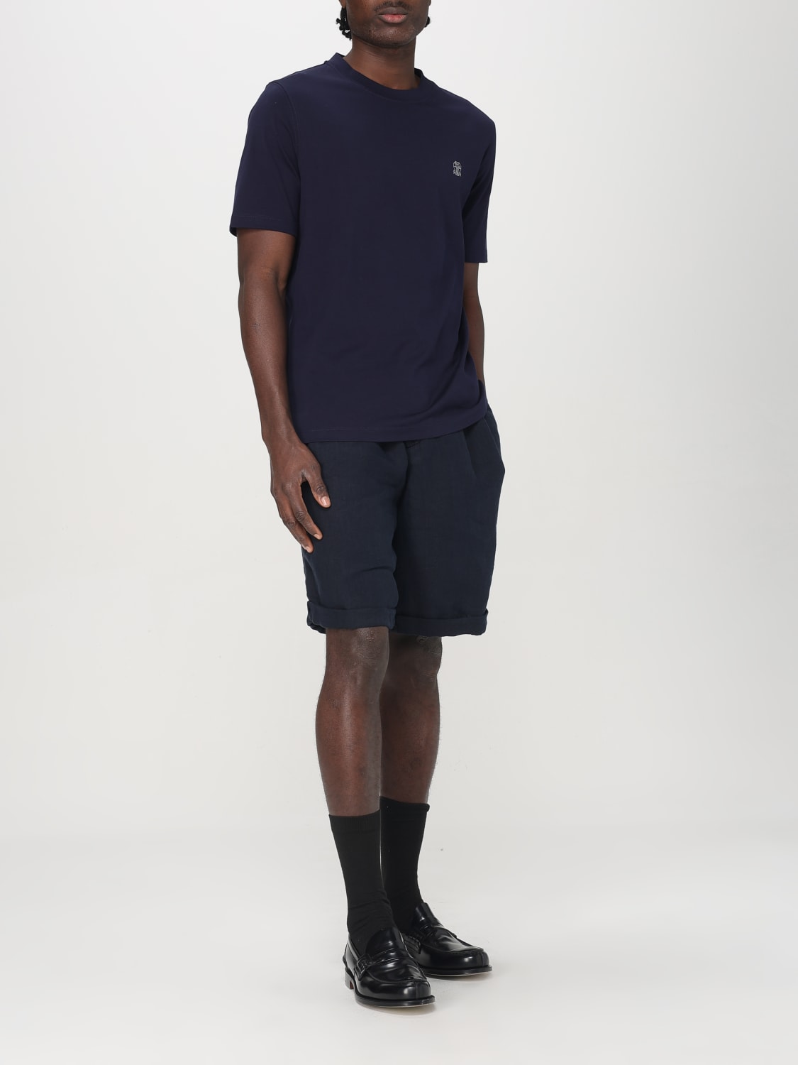 BRUNELLO CUCINELLI: Short men - Blue | Brunello Cucinelli