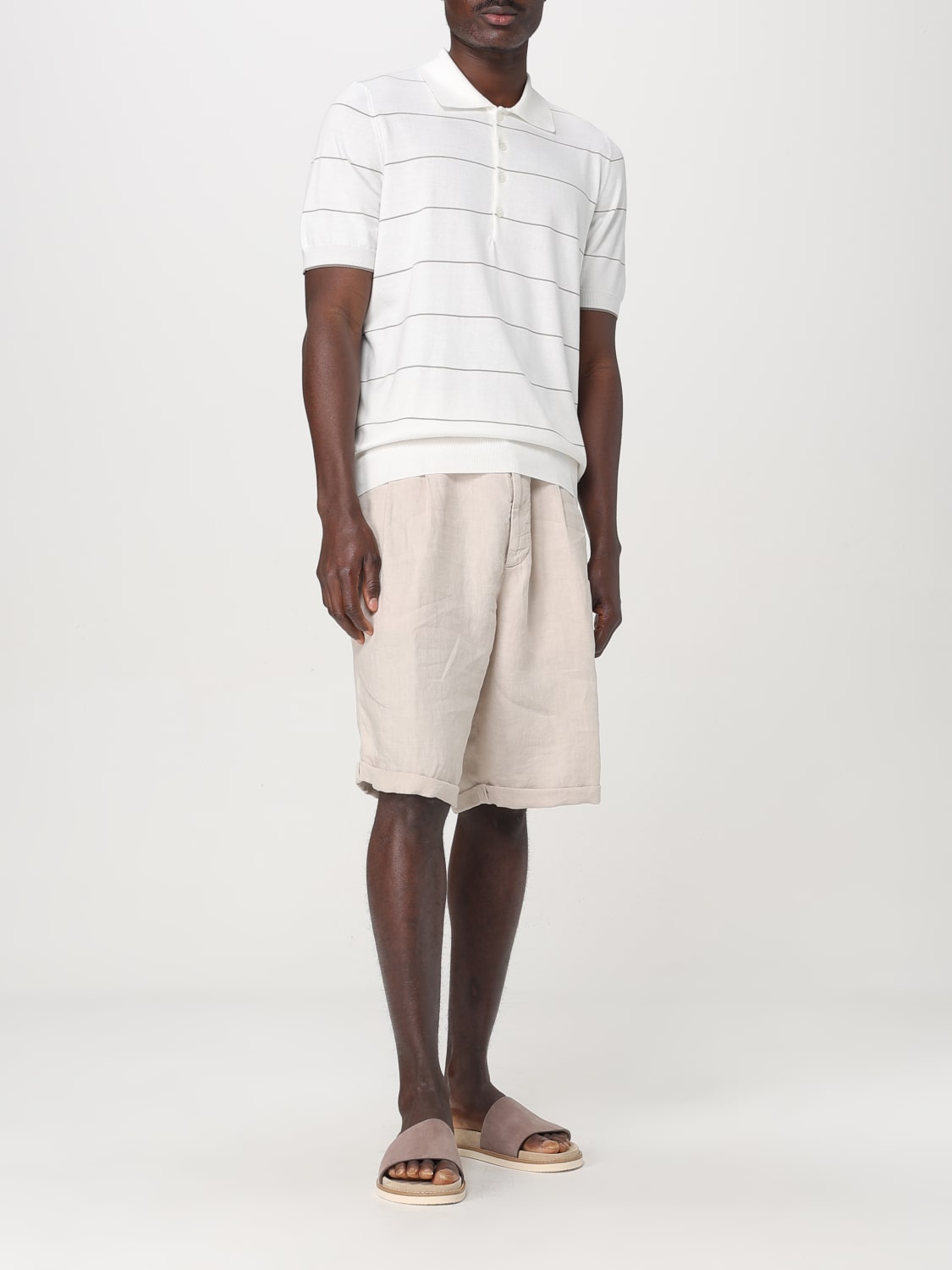 BRUNELLO CUCINELLI: Short men - Beige | Brunello Cucinelli