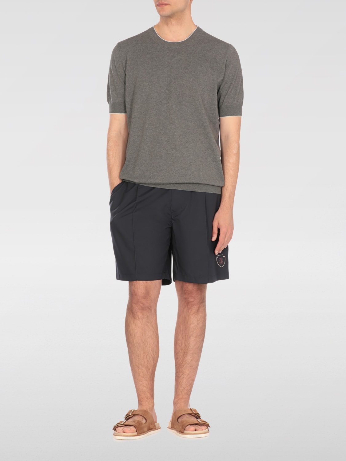 BRUNELLO CUCINELLI: cotton t-shirt - Grey | Brunello BRUNELLO CUCINELLI: cotton t-shirt - Grey | Brunello