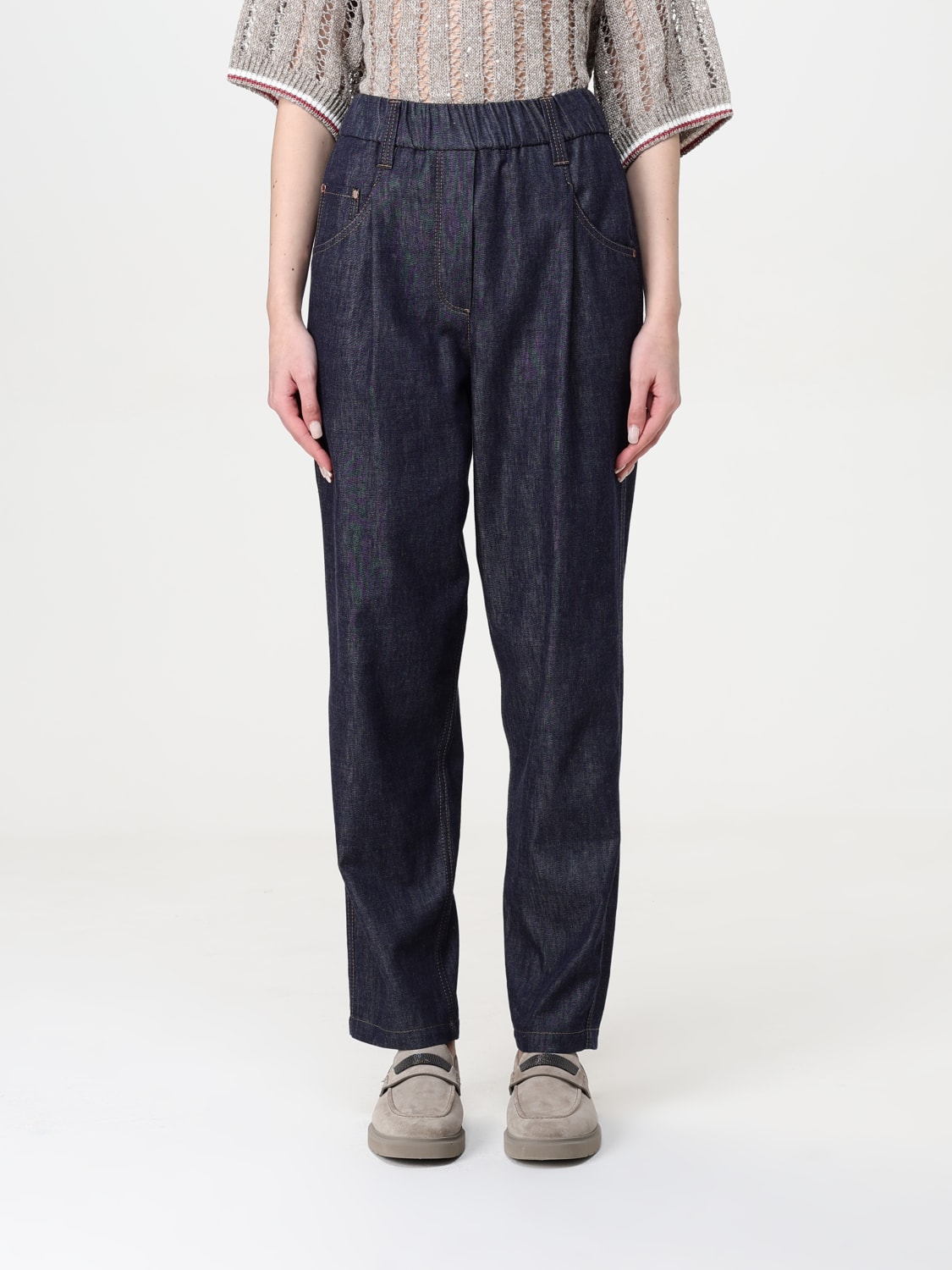 デニム・ジーパン BRUNELLO CUCINELLI Woman Jeans Blue MA782P5567 C001 BRUNELLO CUCINELLI: Jeans woman - Blue | Brunello Cucinelli
