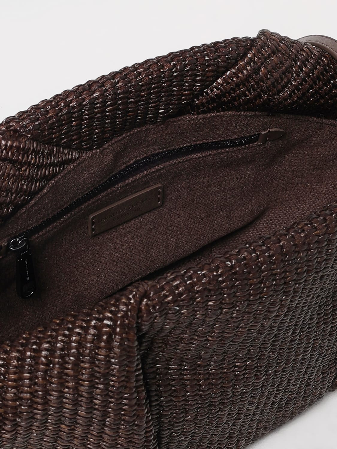 クラッチバッグ BRUNELLO CUCINELLI Woven clutch bag Brown MB39D2697 BRUNELLO CUCINELLI: Handbag woman - Brown | Brunello