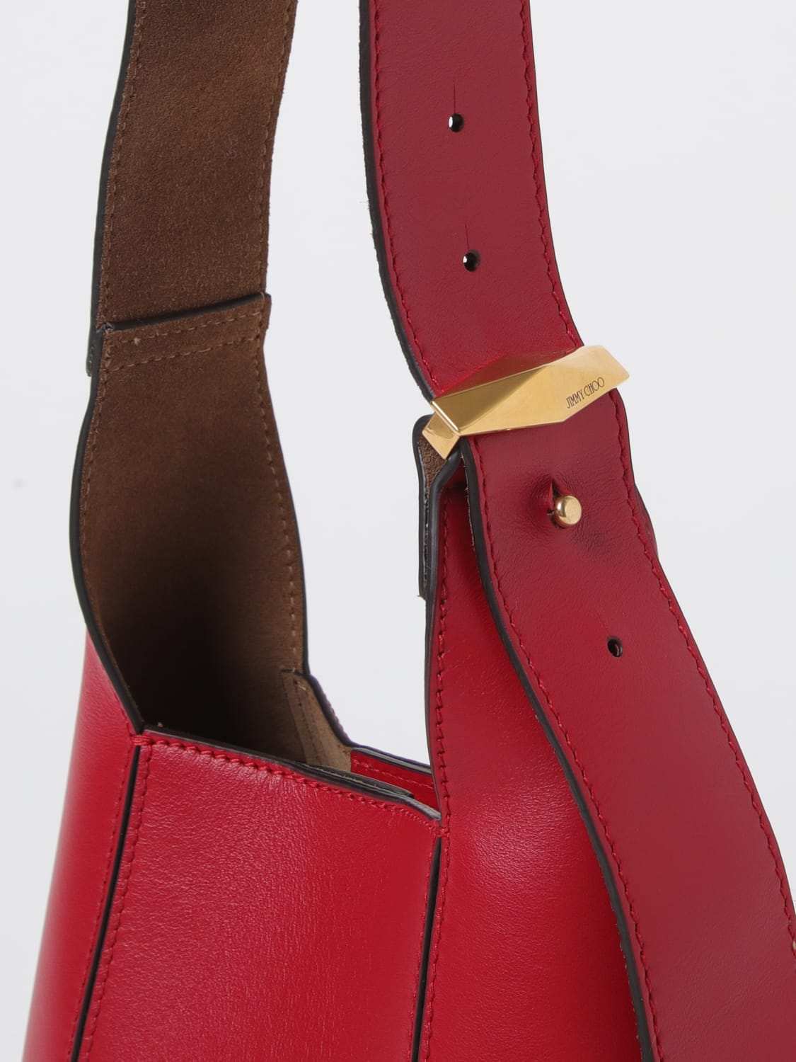 JIMMY CHOO BORSA MINI: Borsa Diamond Jimmy Choo in pelle , Rosso - Img 3