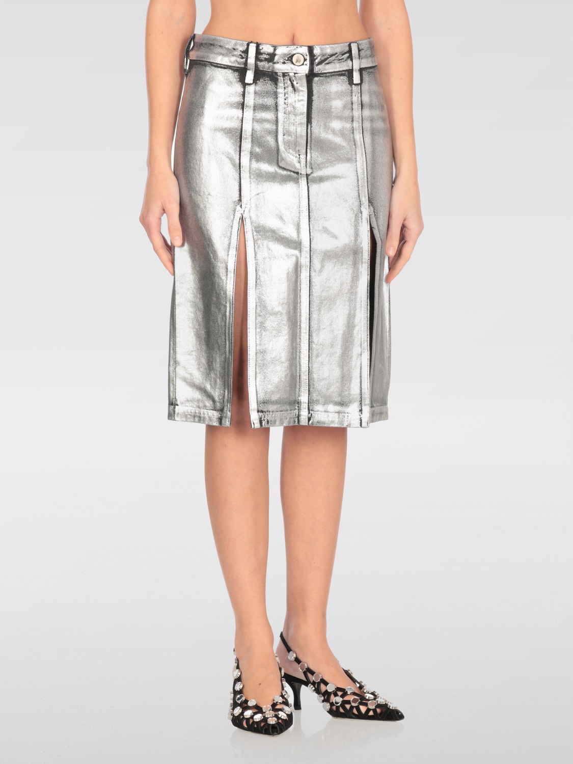 スカート THE ATTICO Woman Skirt Silver 250WCS00257DDD103SS 002 THE ATTICO: Skirt woman - Silver | The Attico skirt