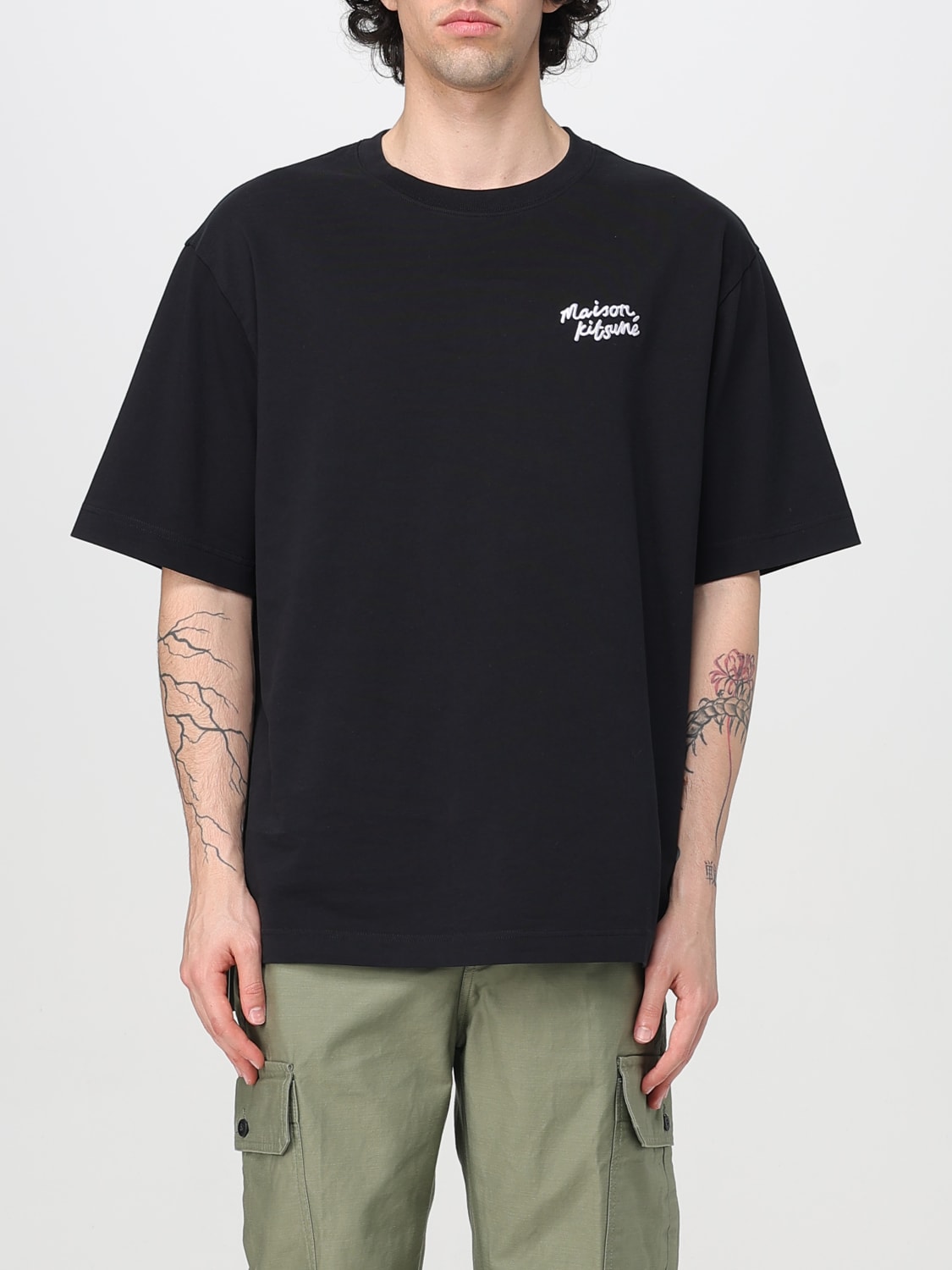 Tシャツ・カットソー MAISON KITSUNE Men T Shirts OM00122KJ0119P199 Black OM00122KJ0119-