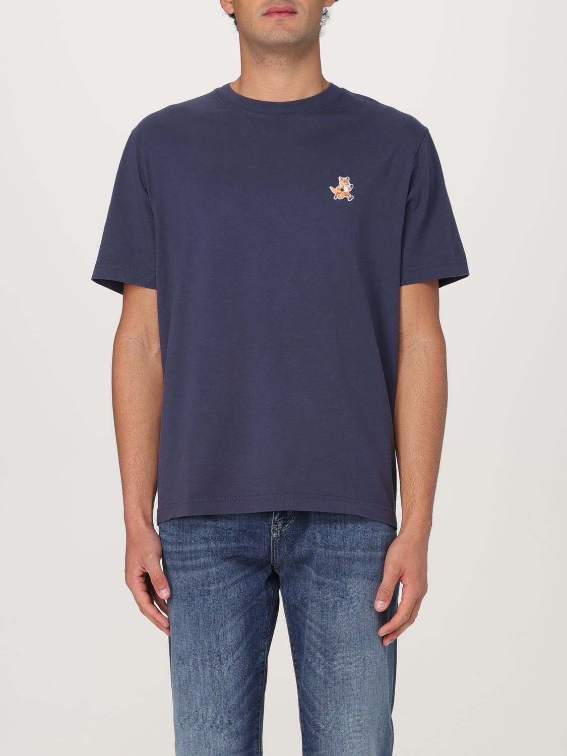 MAISON KITSUNÉ T-SHIRT: T-shirt men Maison KitsunÉ, Blue - Img 1