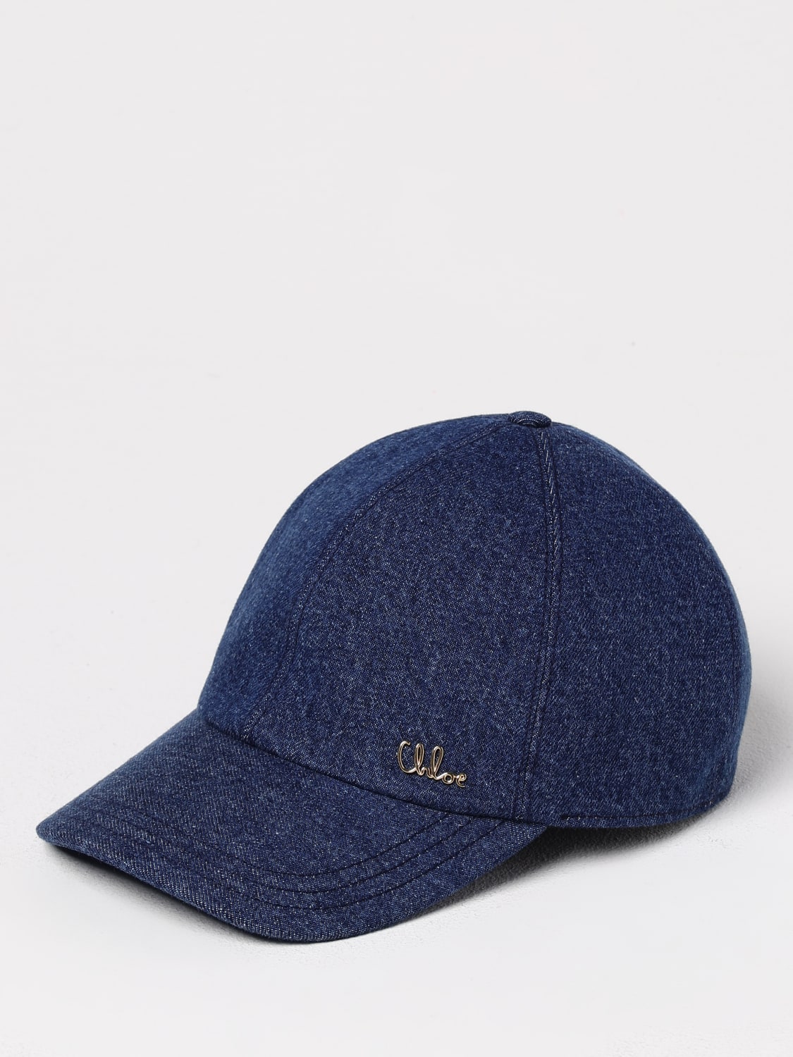 ハット CHLOE Woman Hat Blue CHC25SD019GDN 422 CHLOÉ: Hat woman - Blue | Chloé hat CHC25SD019GDN online at