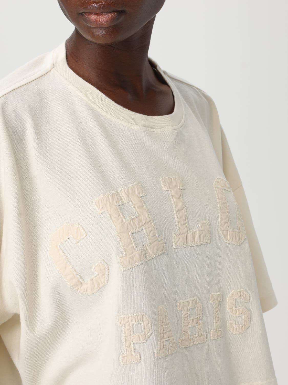 Tシャツ・カットソー CHLOE Women Tunic Tops CH25SJH14183 103 Beige CHLOÉ：トップス レディース - ホワイト | GIGLIO.COMオンライン
